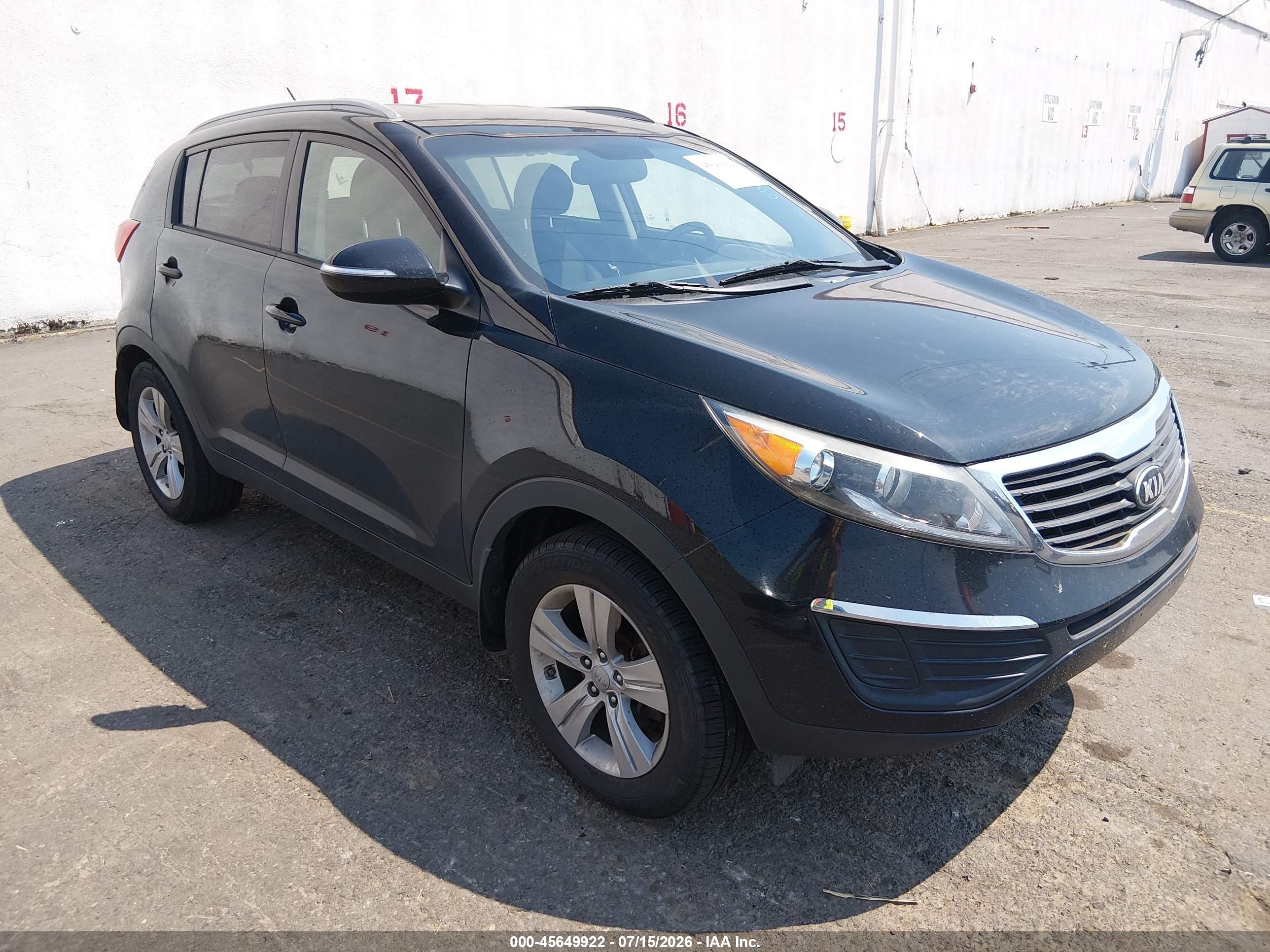 2013 Kia Sportage Lx Black vin: KNDPB3A29D7448096