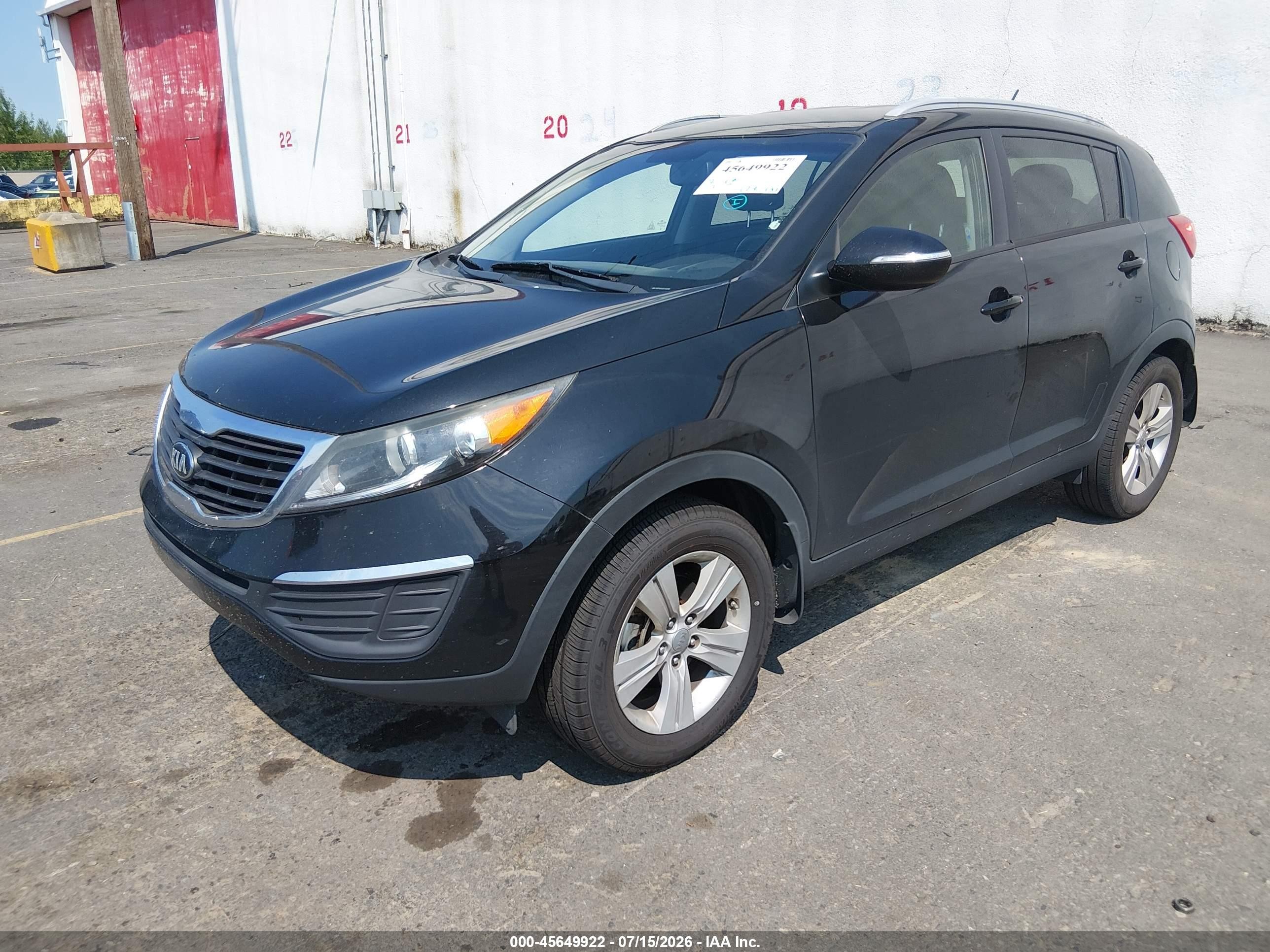 2013 Kia Sportage Lx Black vin: KNDPB3A29D7448096