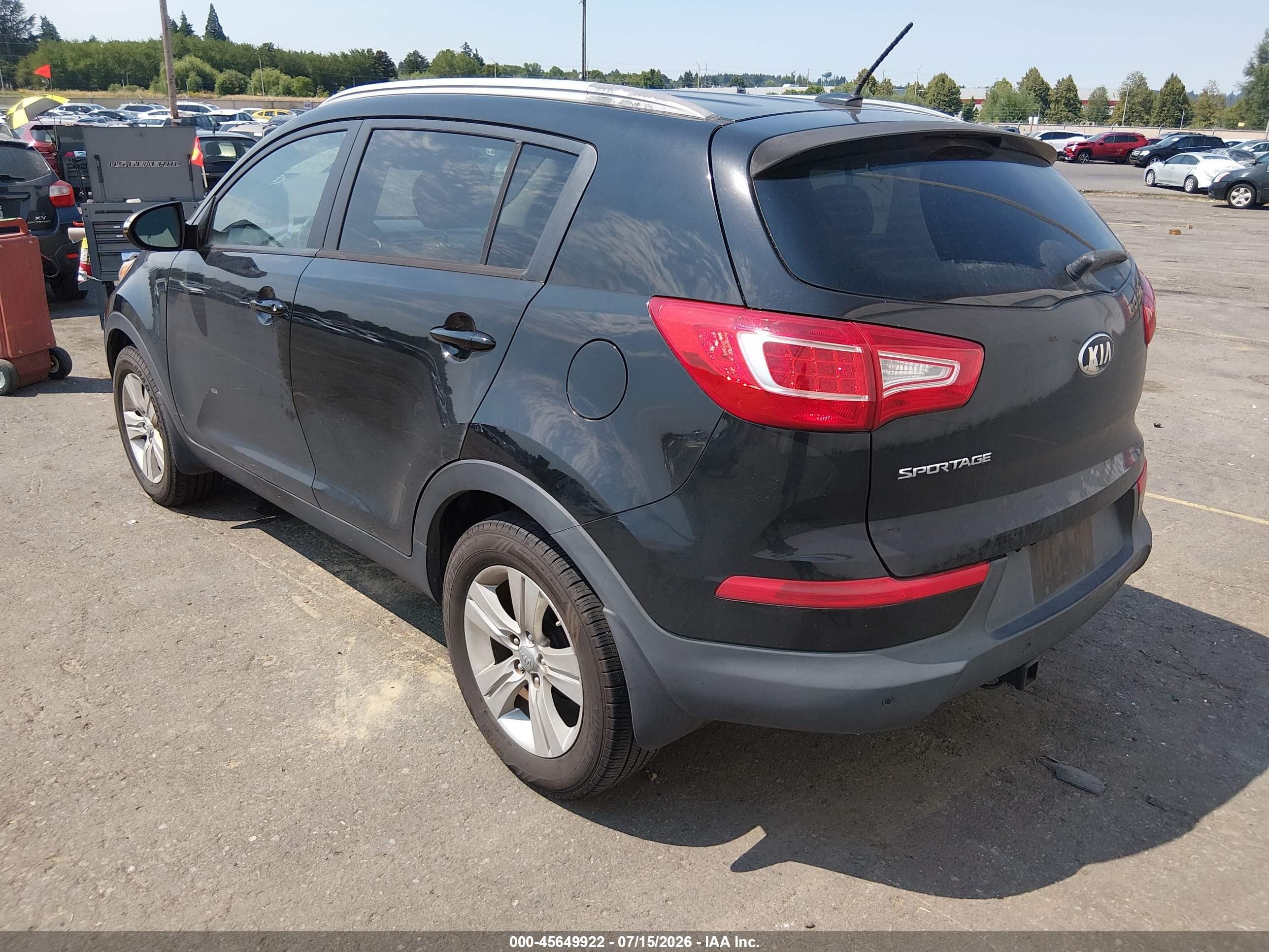 2013 Kia Sportage Lx Black vin: KNDPB3A29D7448096