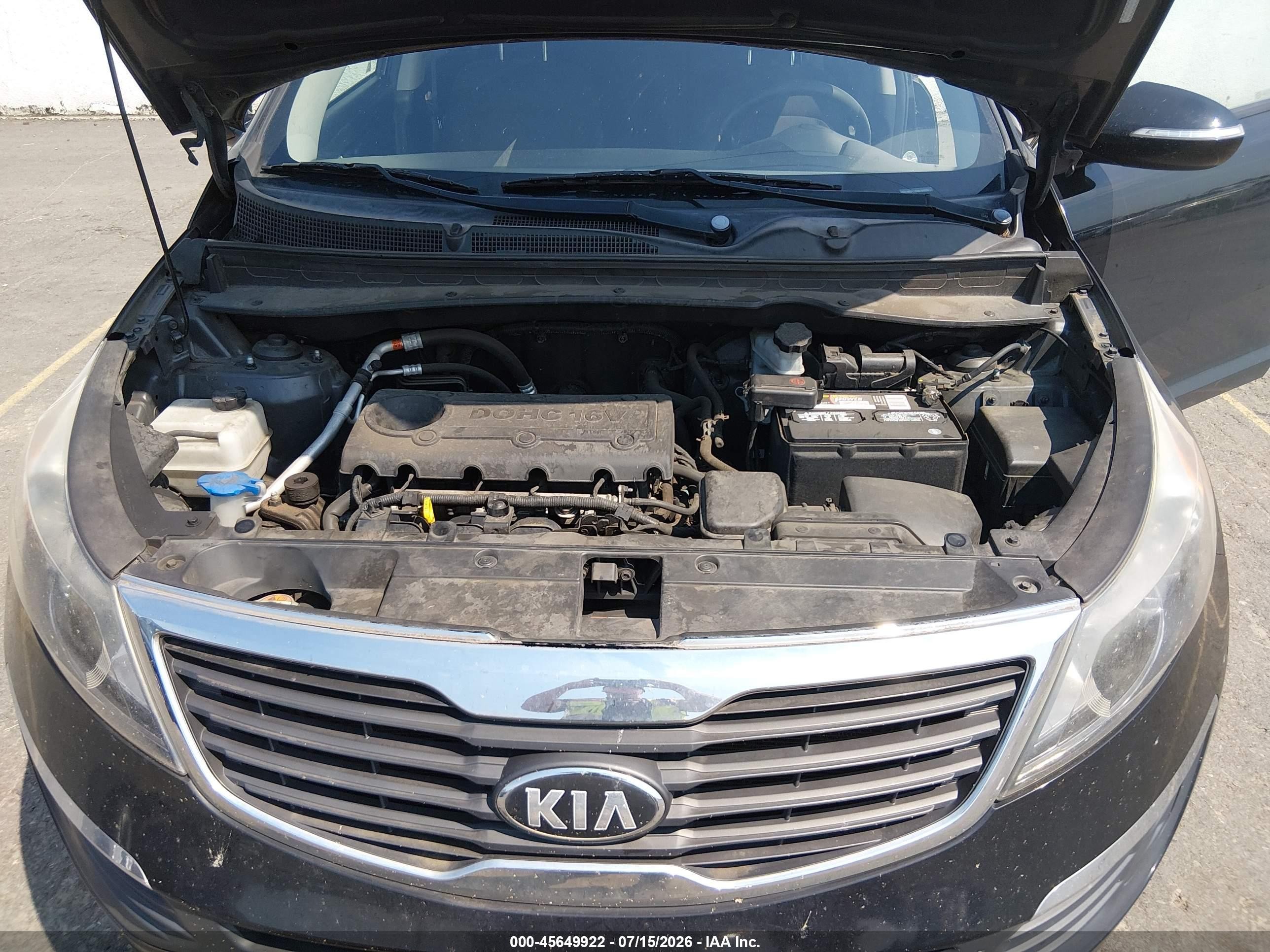 2013 Kia Sportage Lx Black vin: KNDPB3A29D7448096