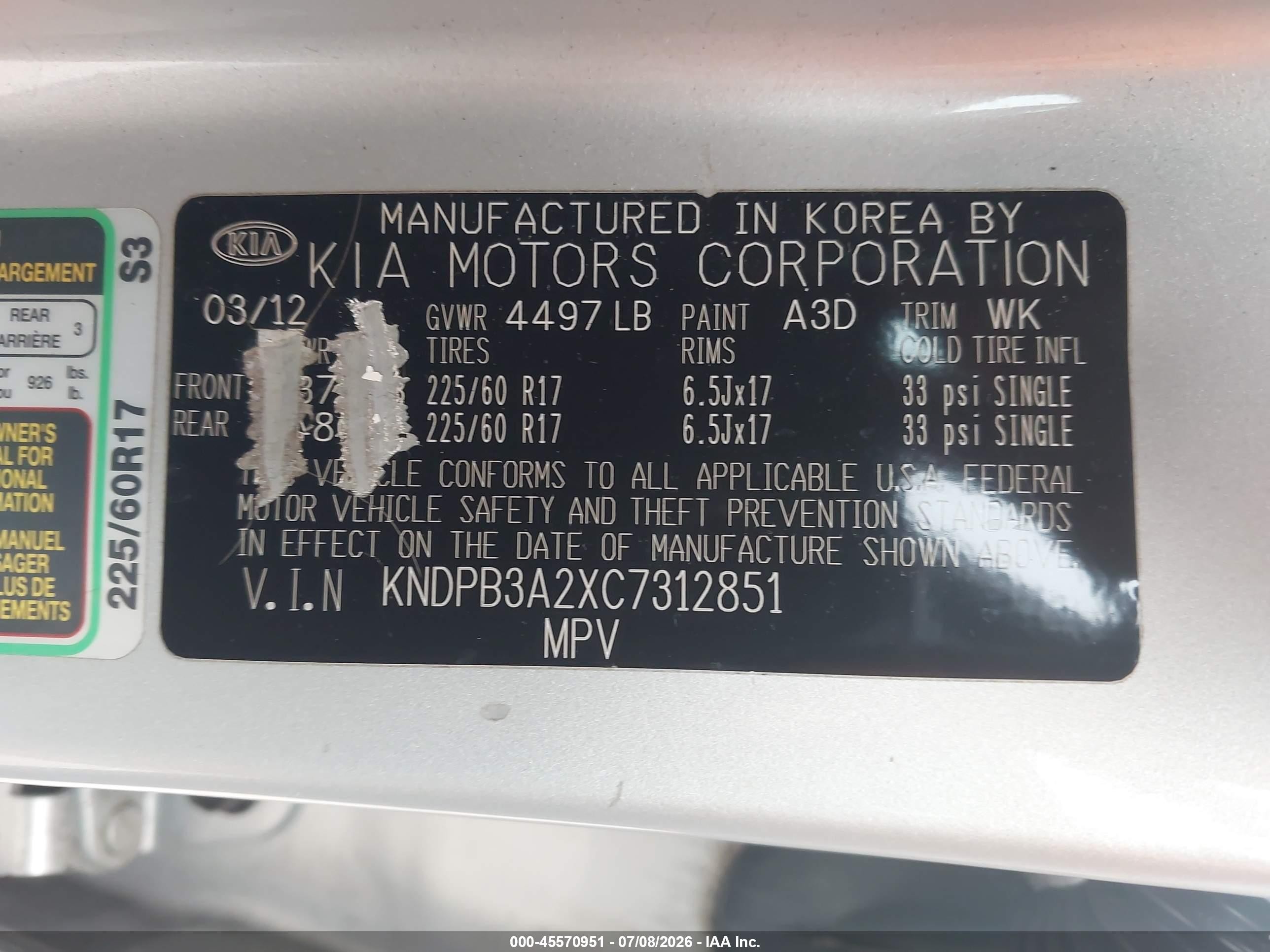 2012 Kia Sportage Lx Silver vin: KNDPB3A2XC7312851