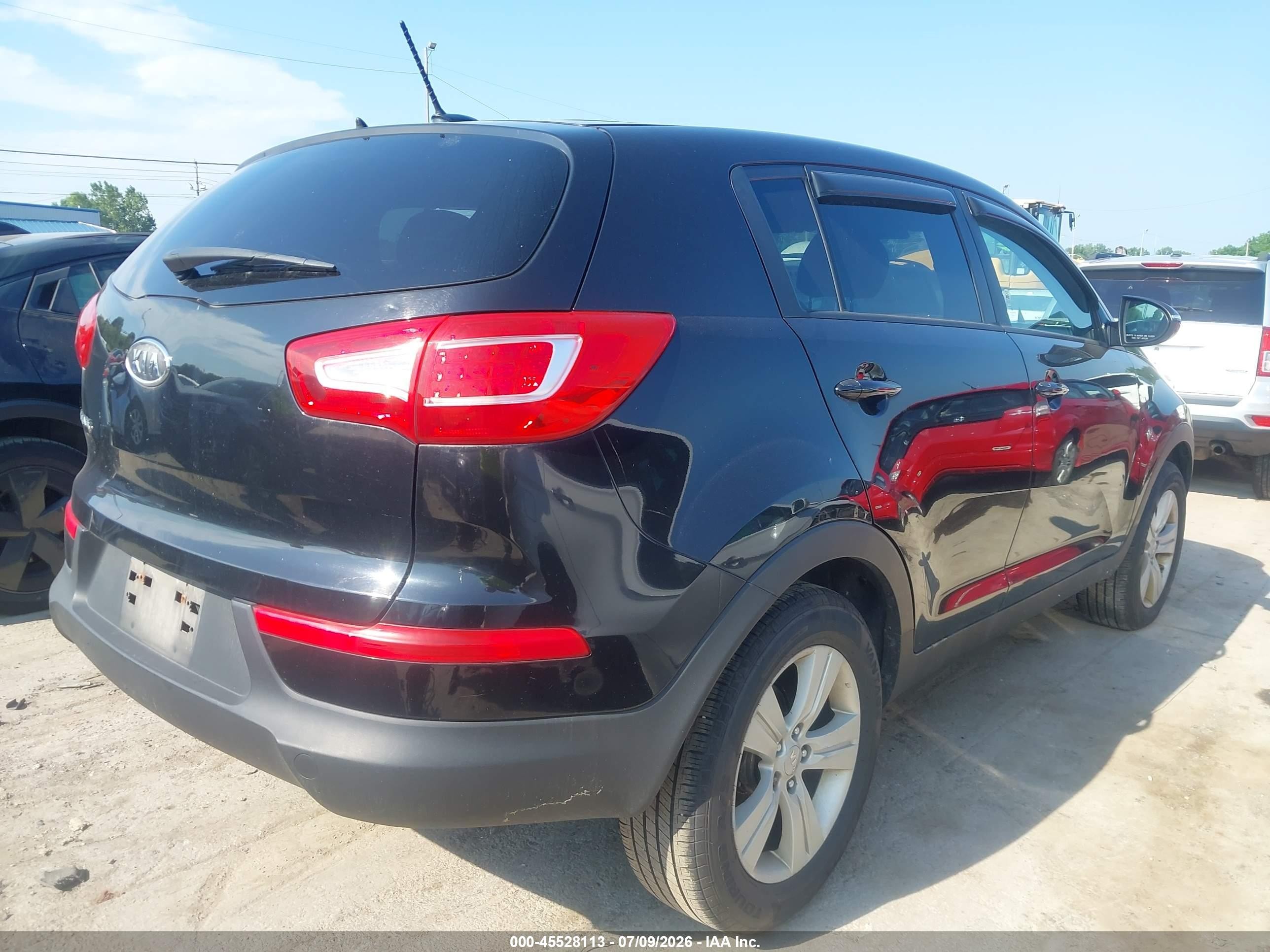 2012 Kia Sportage Lx Black vin: KNDPB3A2XC7325227
