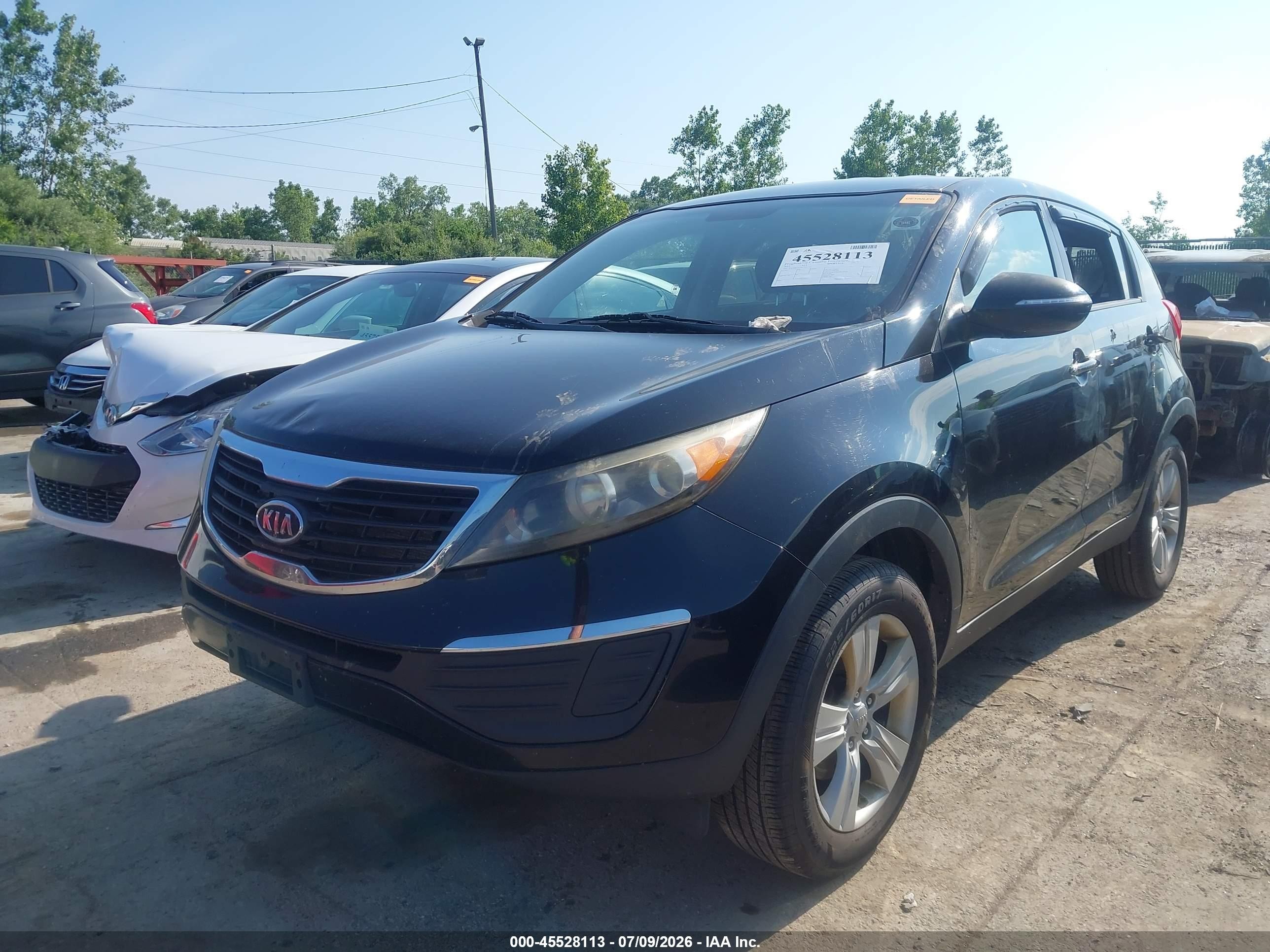 2012 Kia Sportage Lx Black vin: KNDPB3A2XC7325227