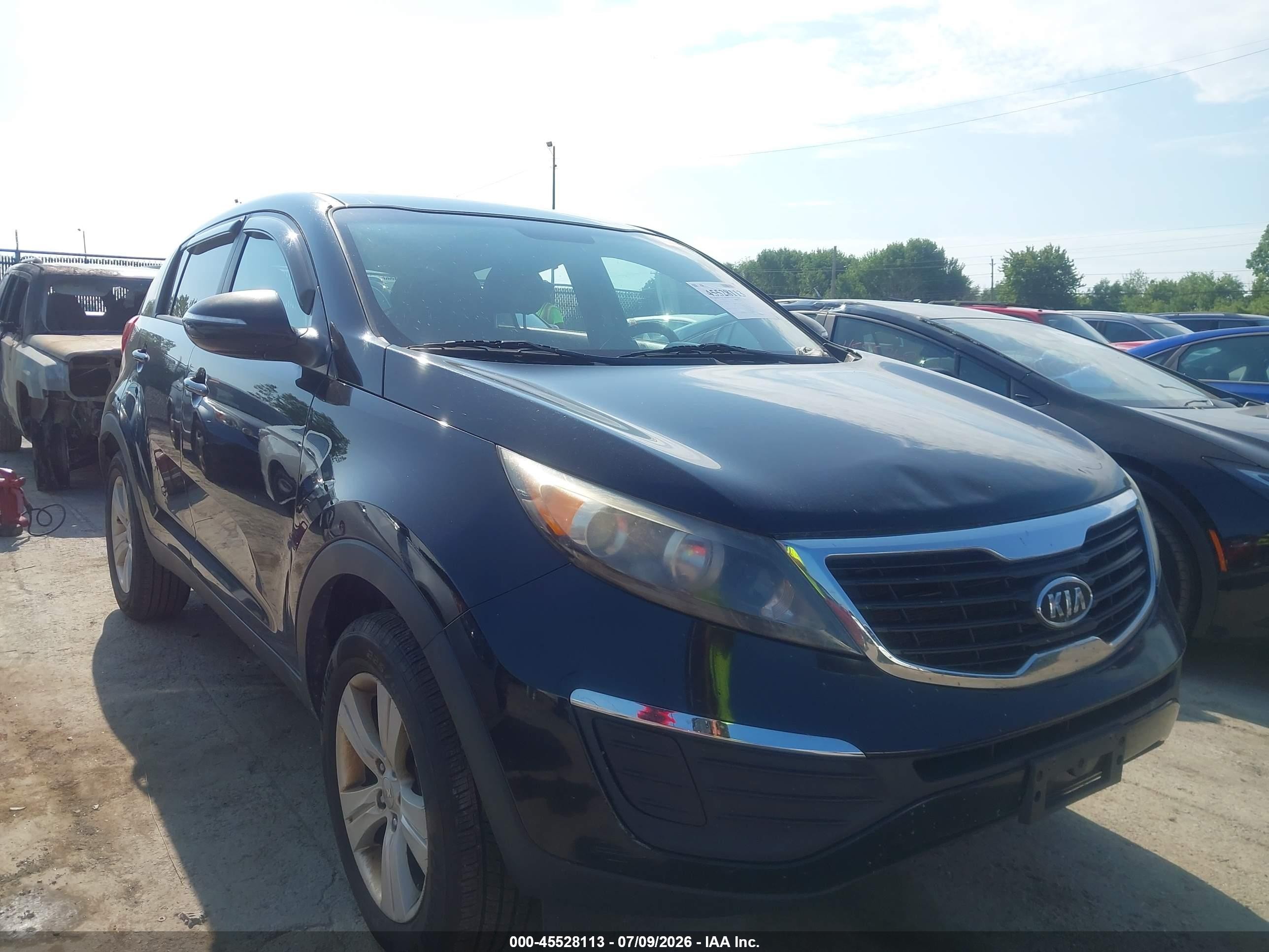 2012 Kia Sportage Lx Black vin: KNDPB3A2XC7325227