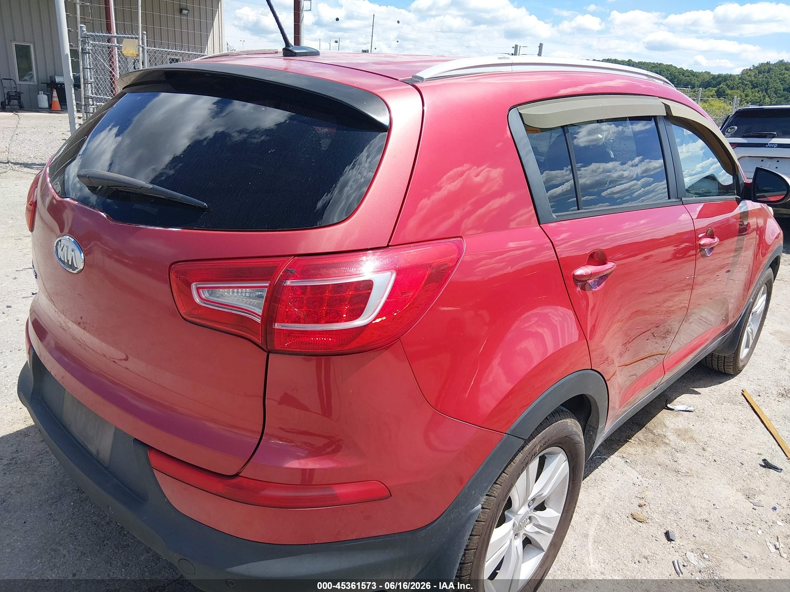 2012 Kia Sportage Lx Red vin: KNDPB3A2XC7326006