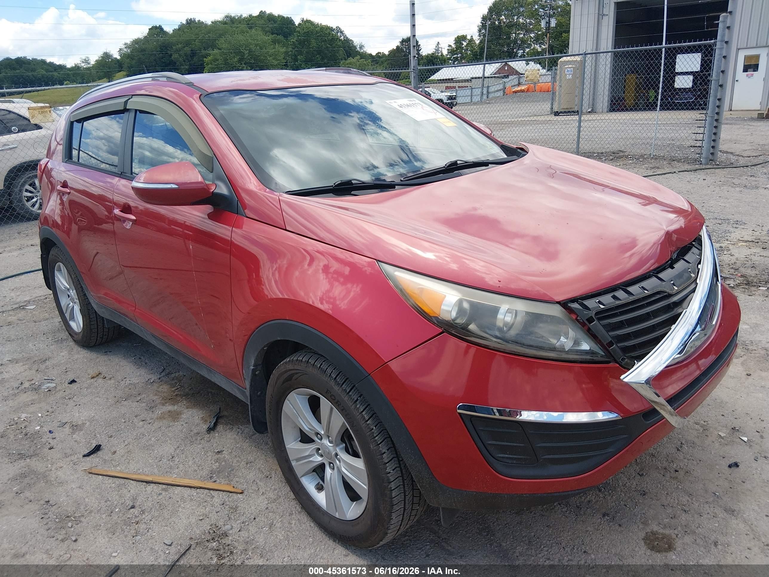 2012 Kia Sportage Lx Red vin: KNDPB3A2XC7326006