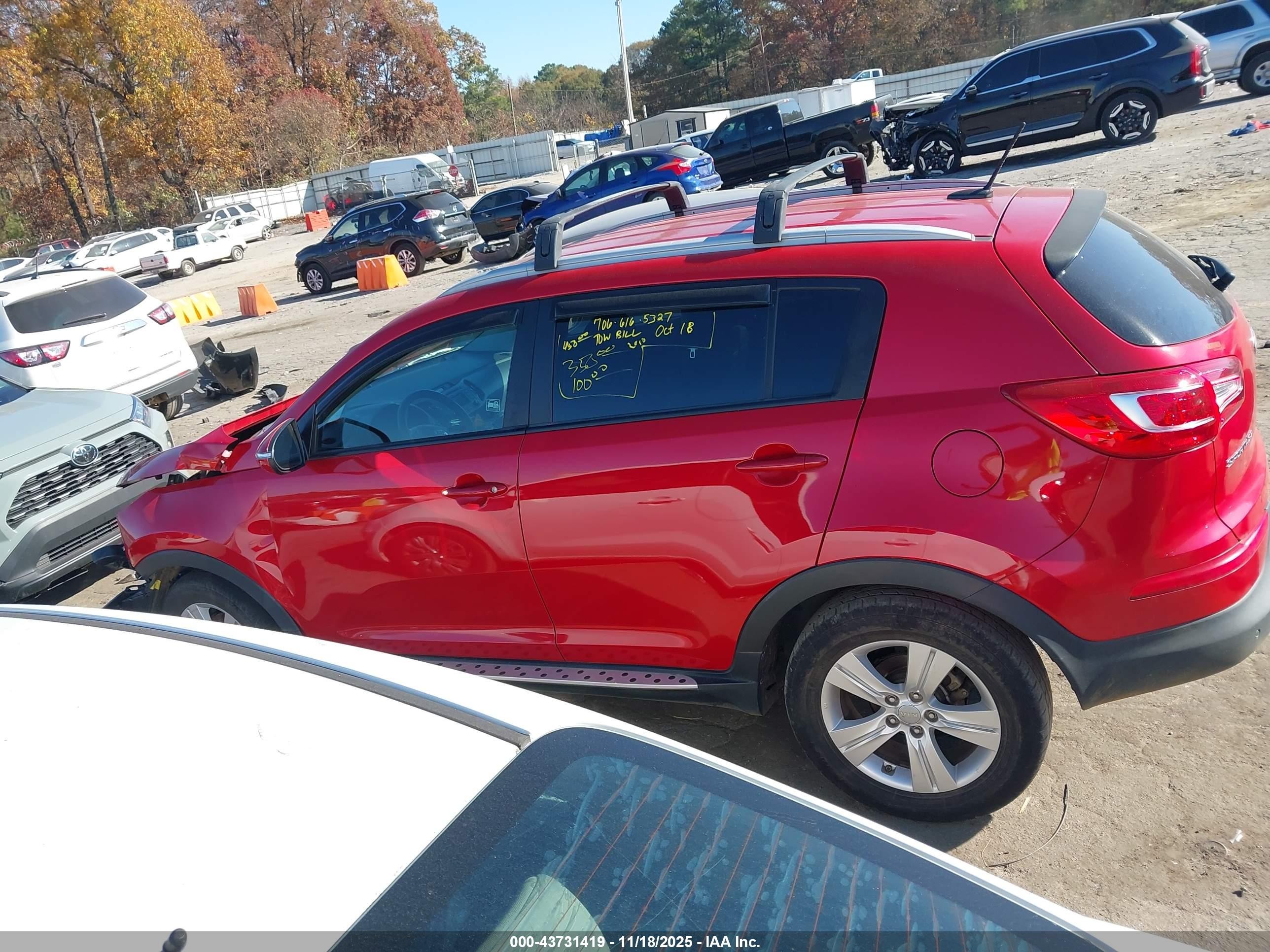 2013 Kia Sportage Lx Red vin: KNDPB3A2XD7433087