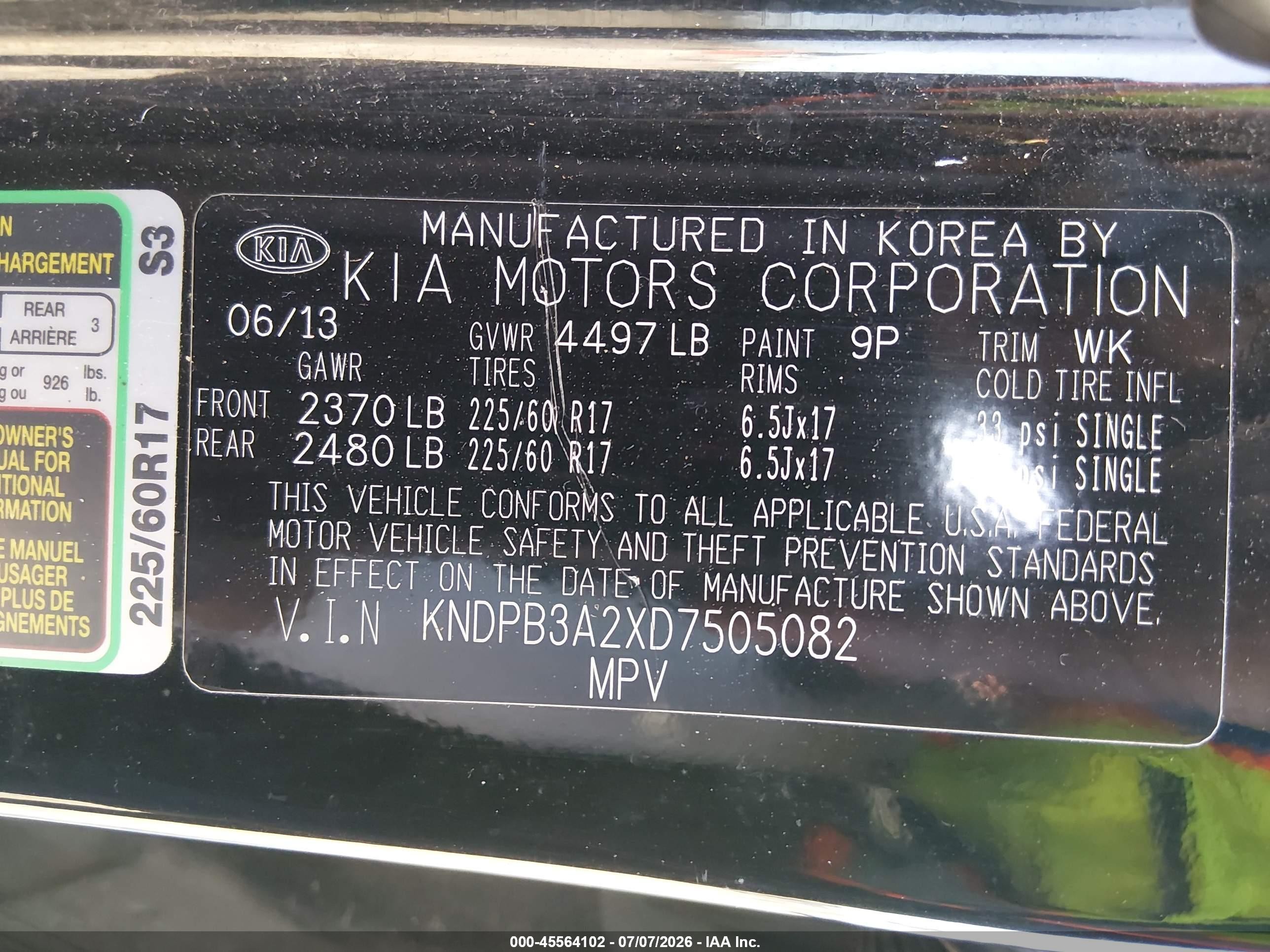 2013 Kia Sportage Lx Black vin: KNDPB3A2XD7505082