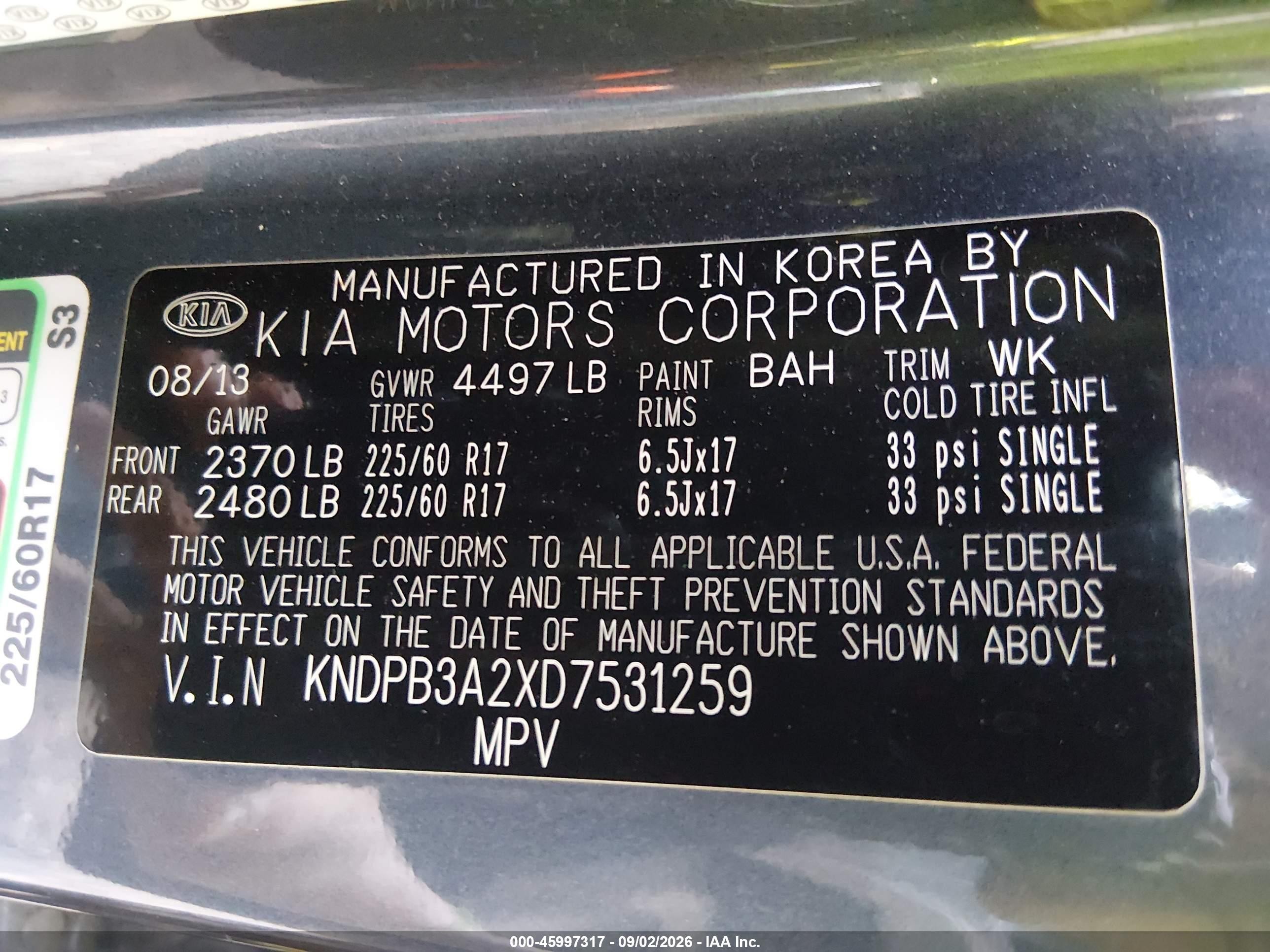 2013 Kia Sportage Lx Синий vin: KNDPB3A2XD7531259