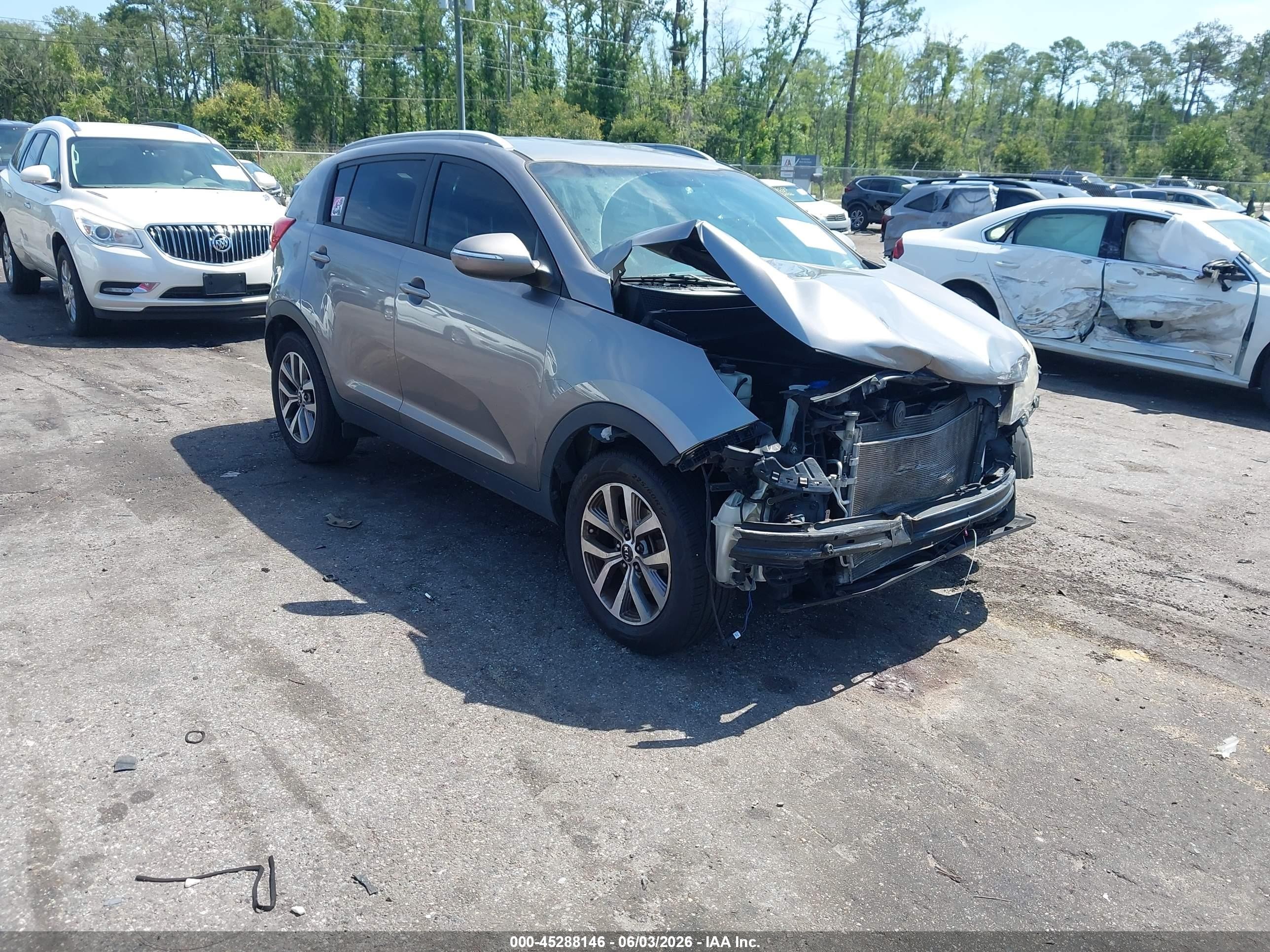 2014 Kia Sportage Lx Gray vin: KNDPB3AC0E7640730