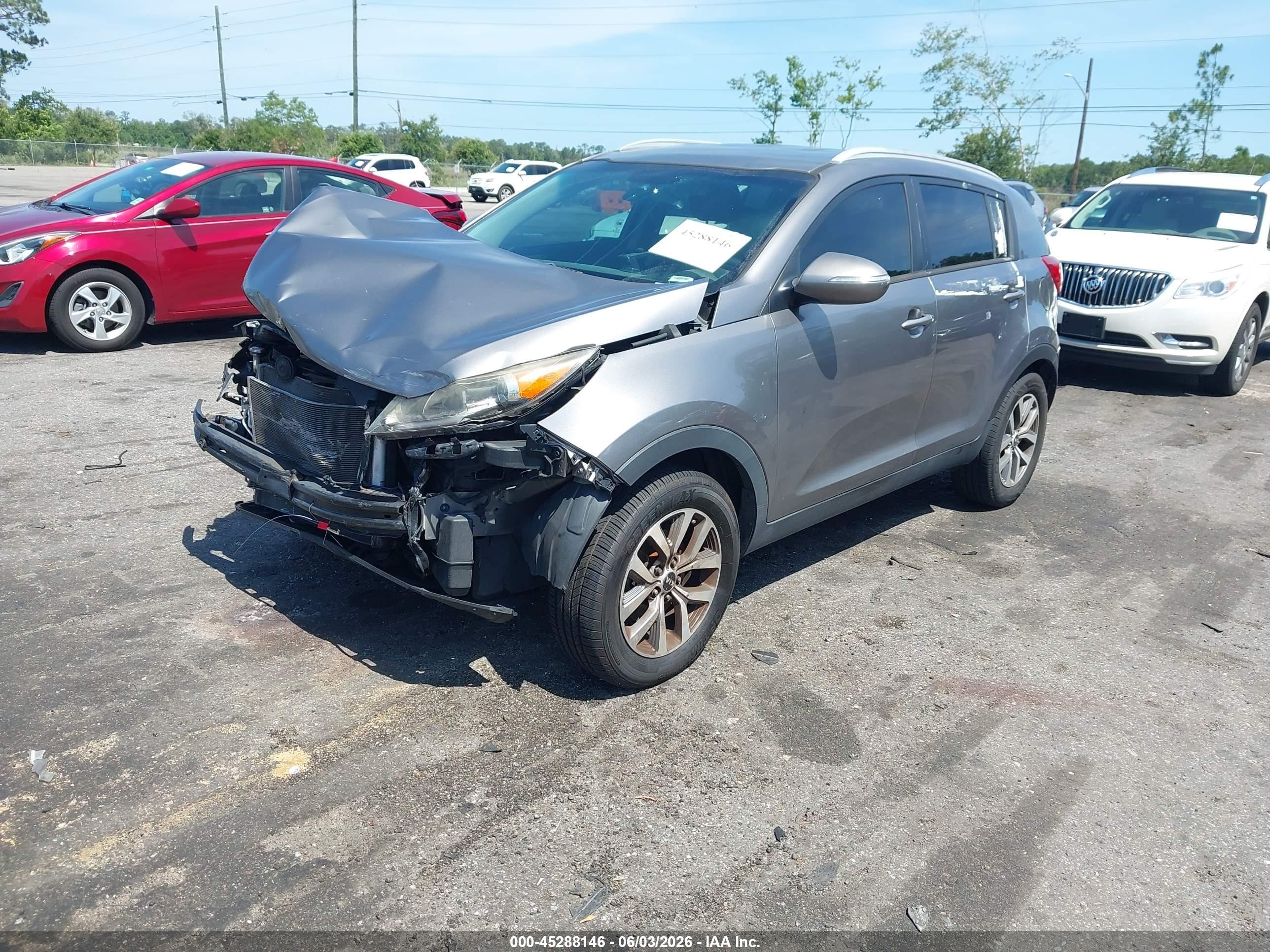 2014 Kia Sportage Lx Gray vin: KNDPB3AC0E7640730