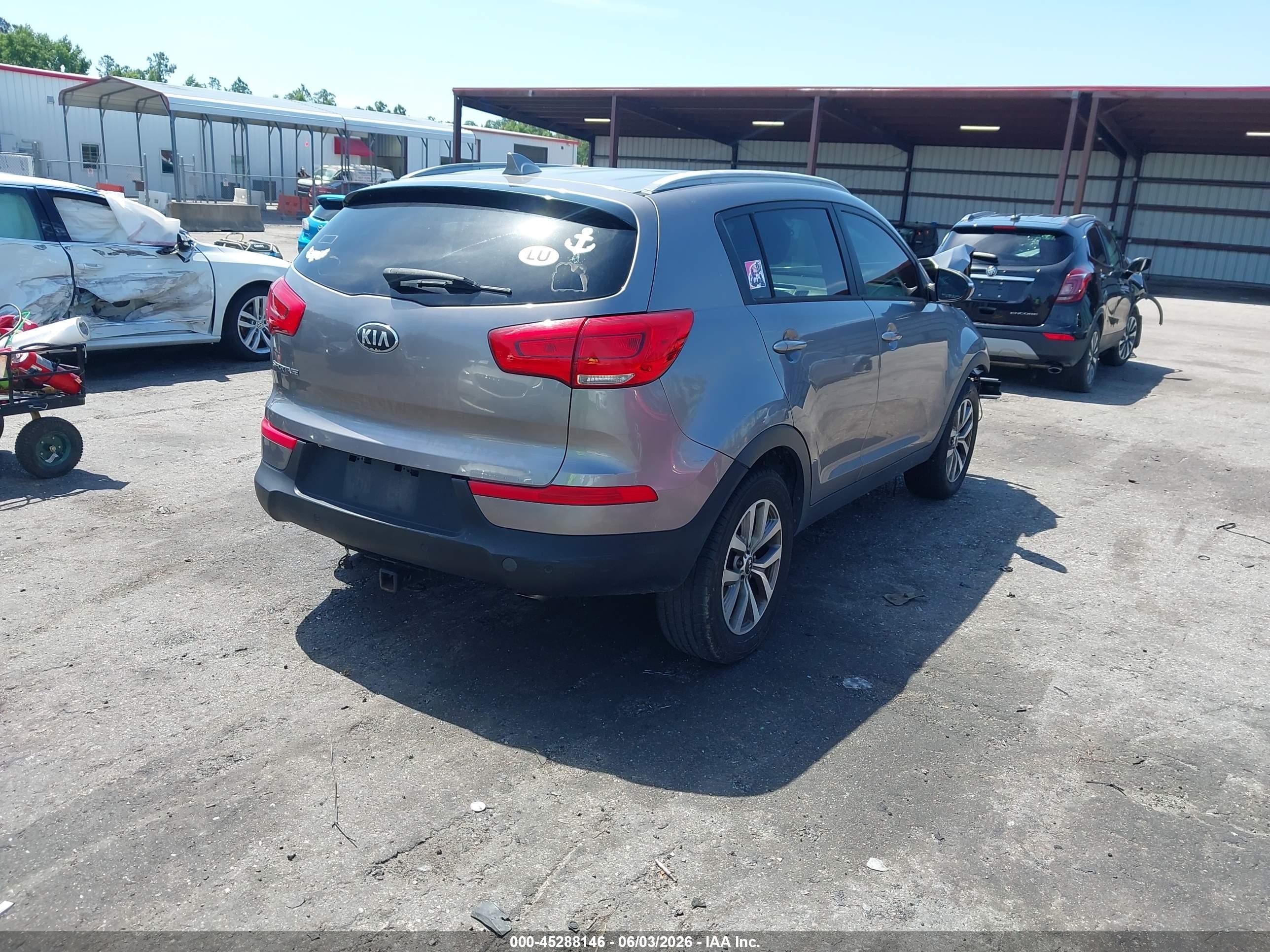2014 Kia Sportage Lx Gray vin: KNDPB3AC0E7640730