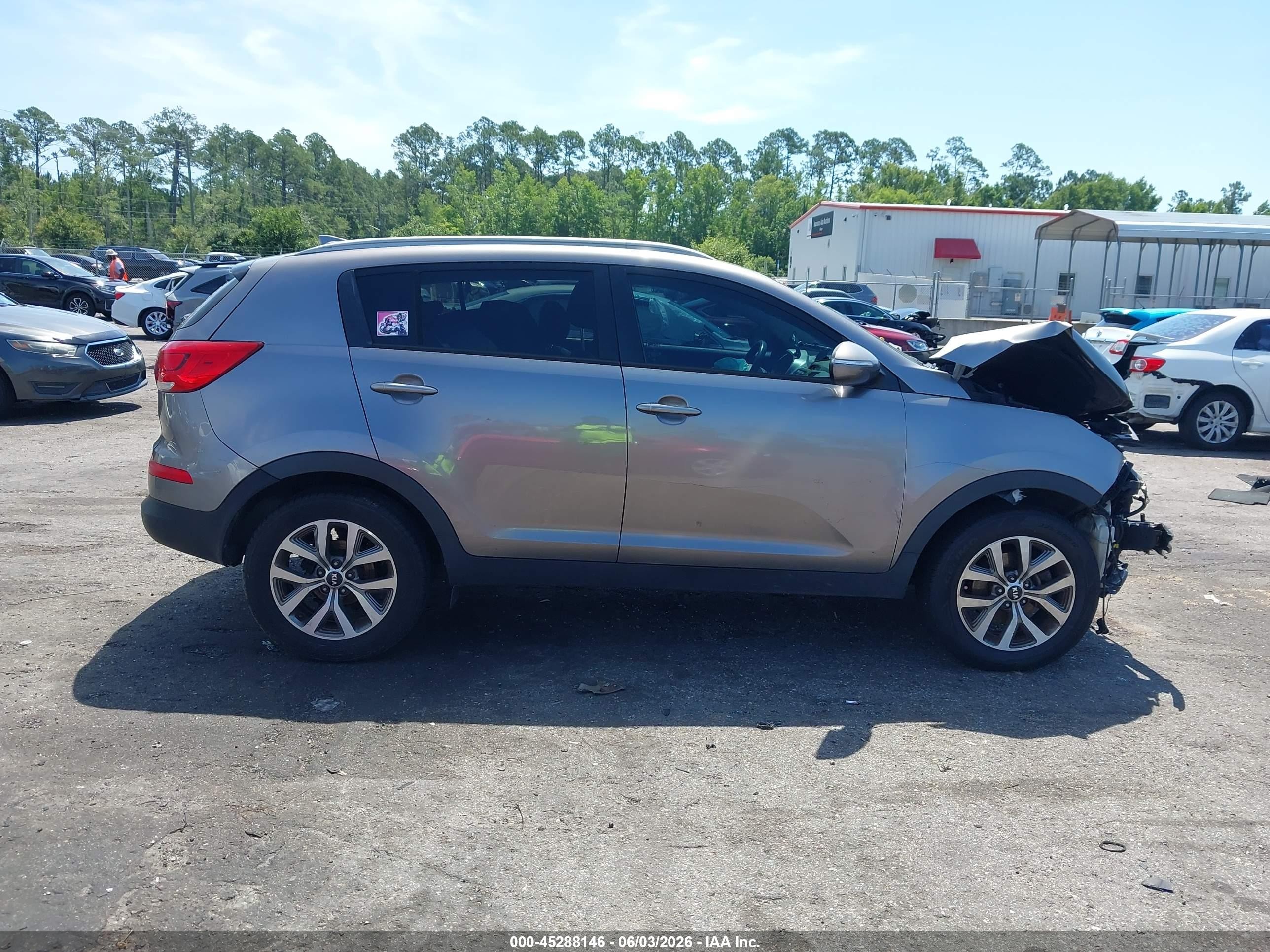 2014 Kia Sportage Lx Gray vin: KNDPB3AC0E7640730