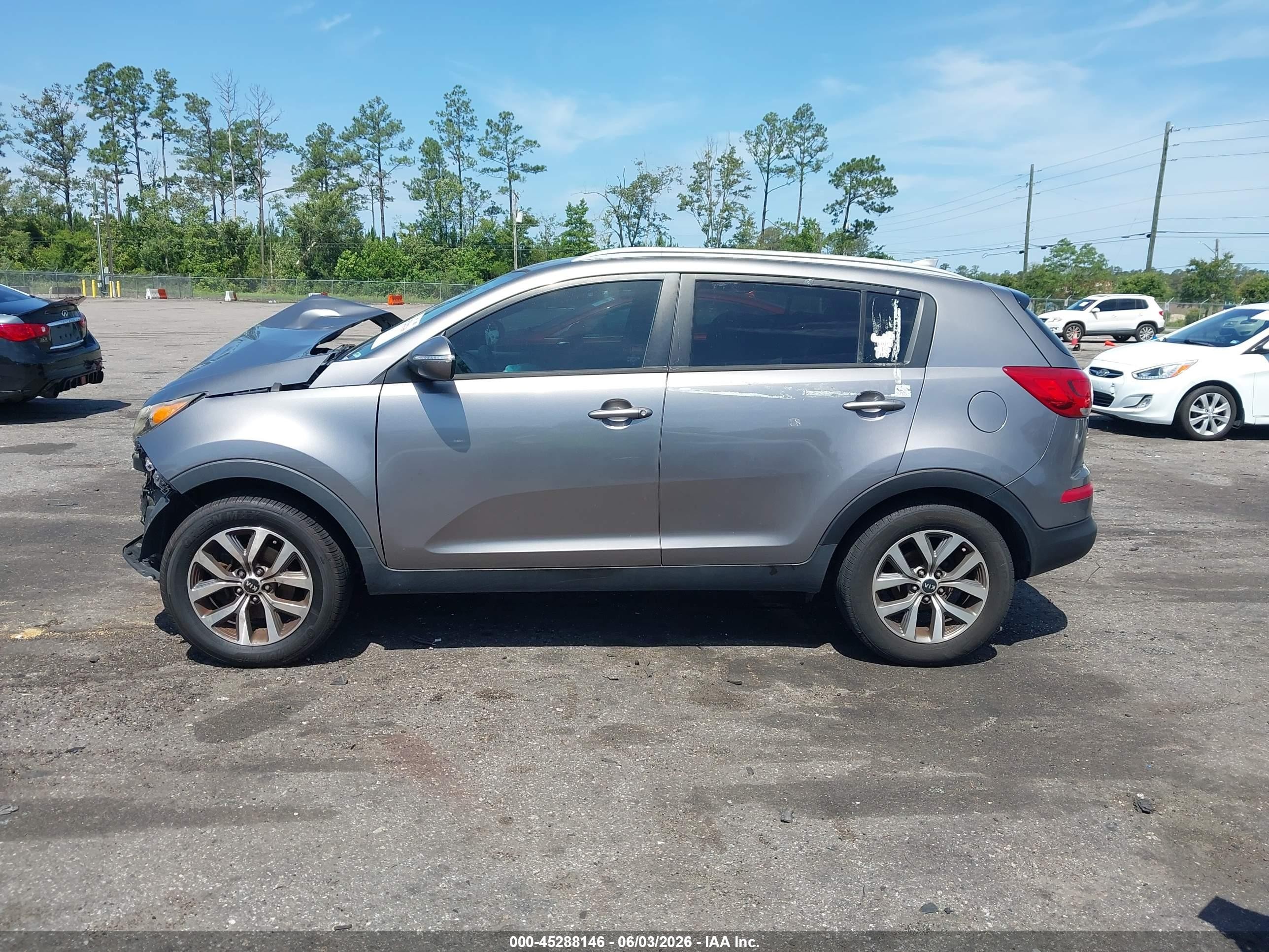 2014 Kia Sportage Lx Gray vin: KNDPB3AC0E7640730