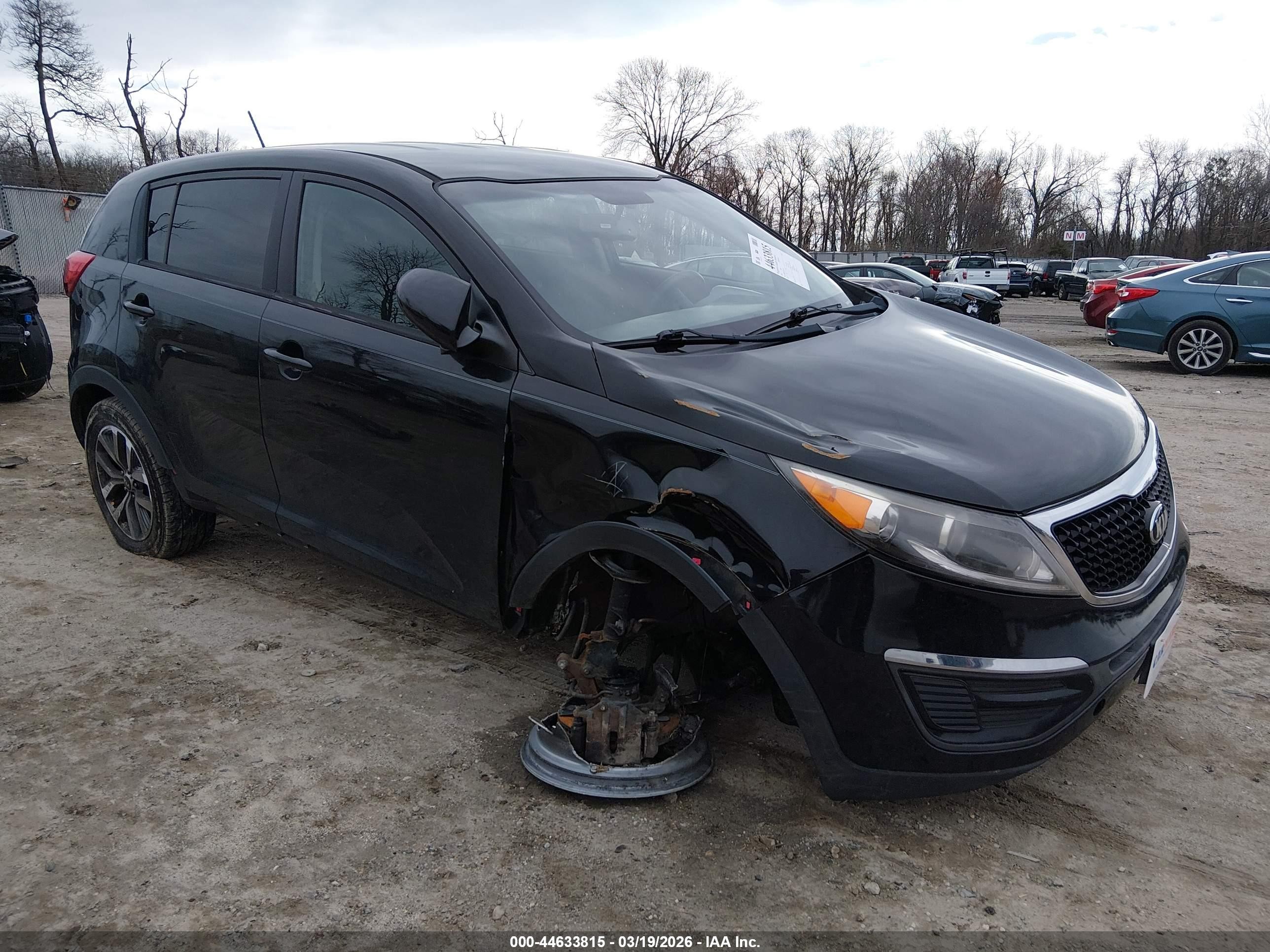 2014 Kia Sportage Lx Black vin: KNDPB3AC0E7642073