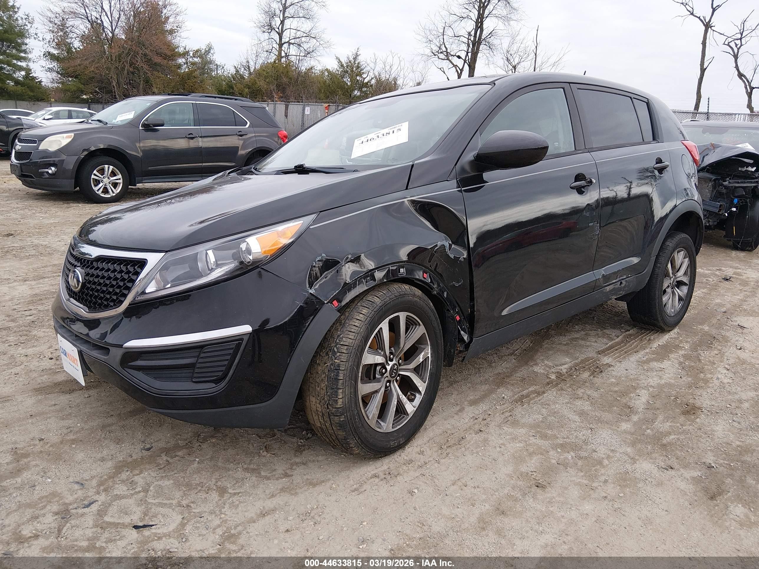 2014 Kia Sportage Lx Black vin: KNDPB3AC0E7642073