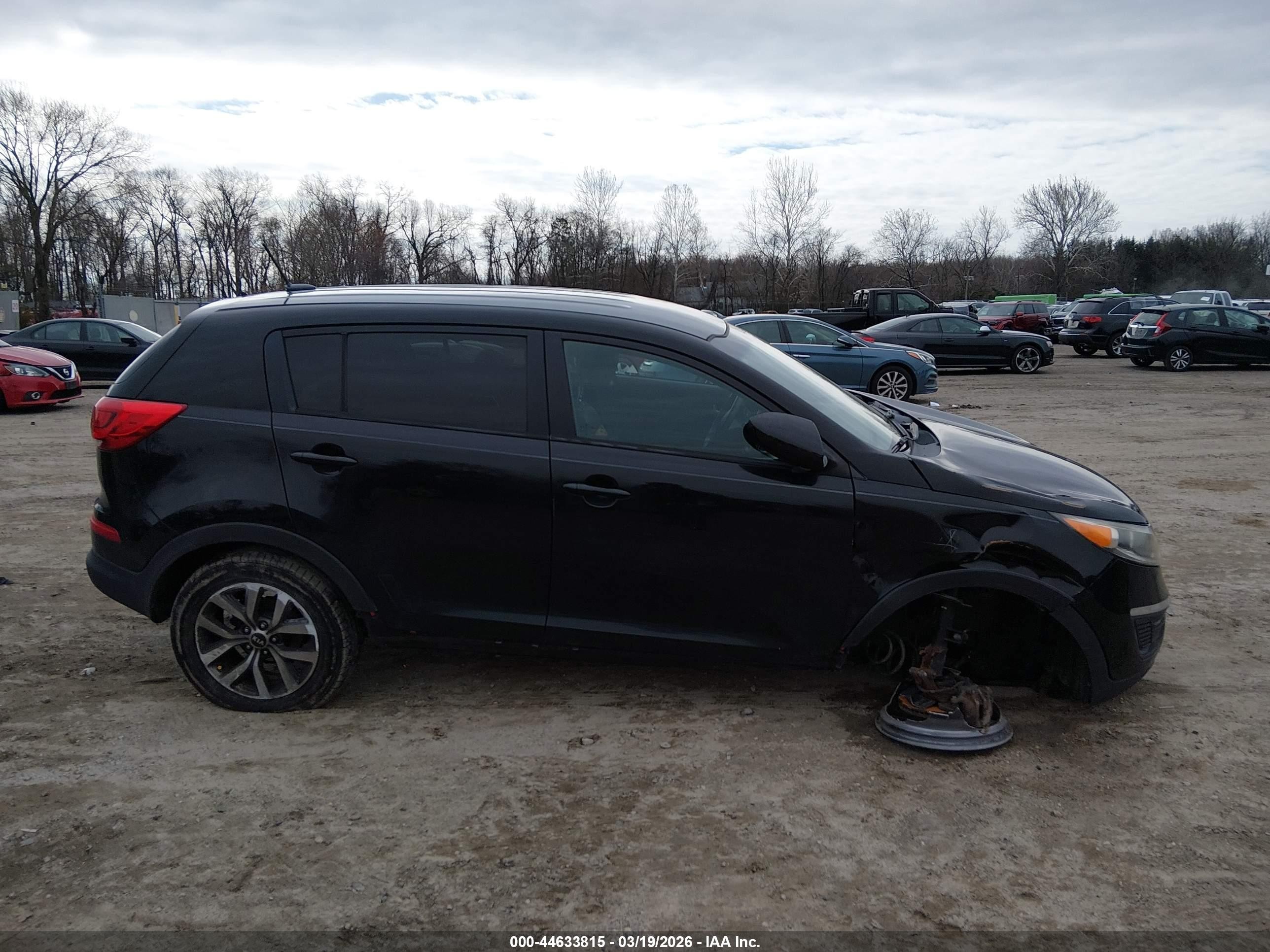 2014 Kia Sportage Lx Black vin: KNDPB3AC0E7642073