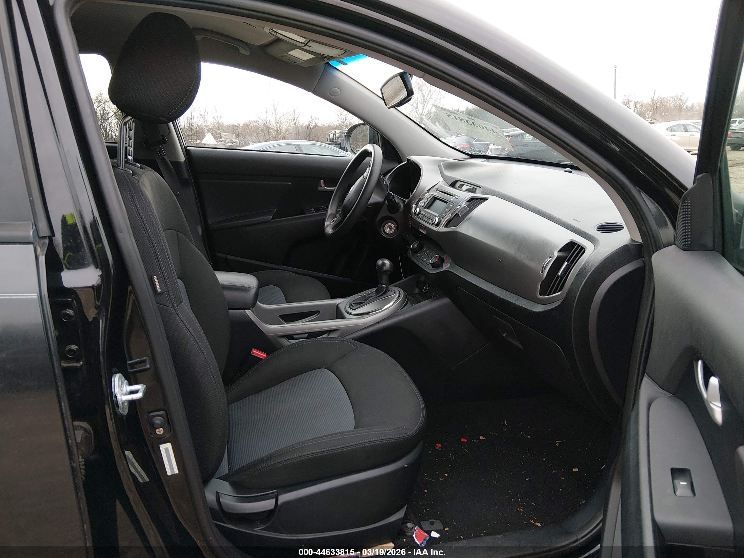 2014 Kia Sportage Lx Black vin: KNDPB3AC0E7642073