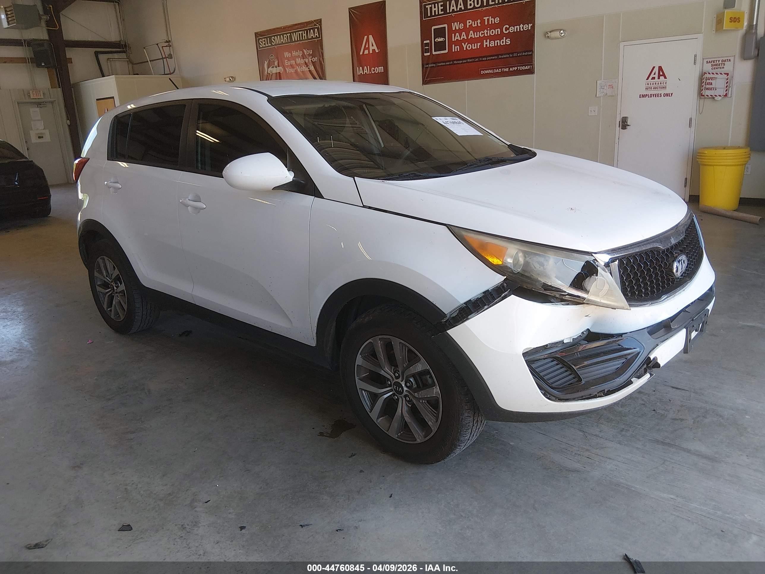 2014 Kia Sportage Lx White vin: KNDPB3AC0E7664297