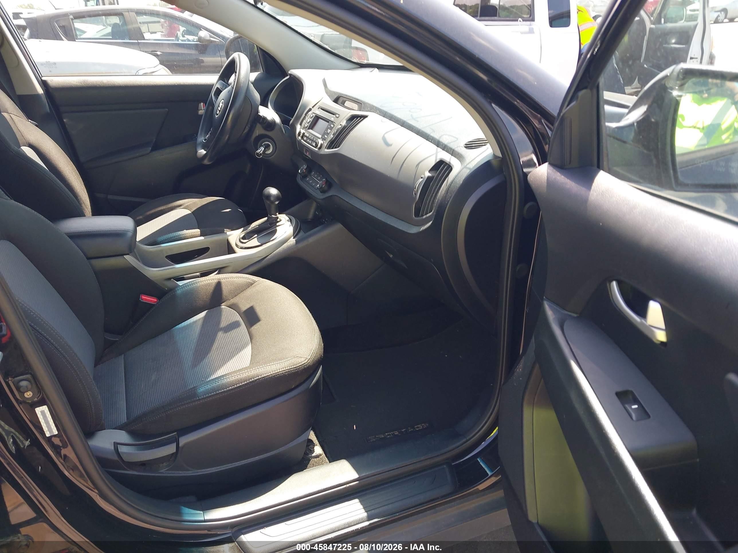 2014 Kia Sportage Lx Black vin: KNDPB3AC0E7665644