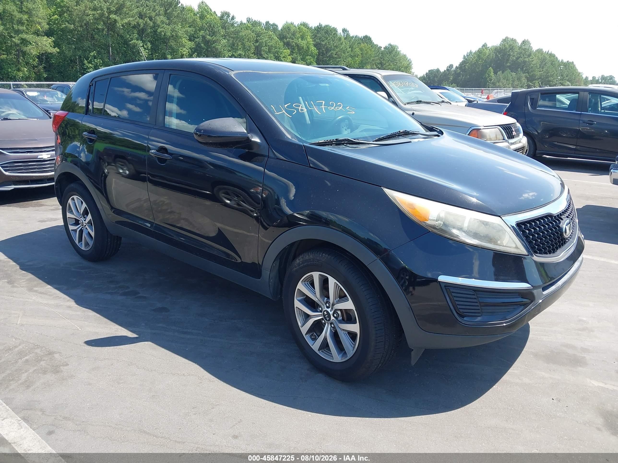 2014 Kia Sportage Lx Black vin: KNDPB3AC0E7665644