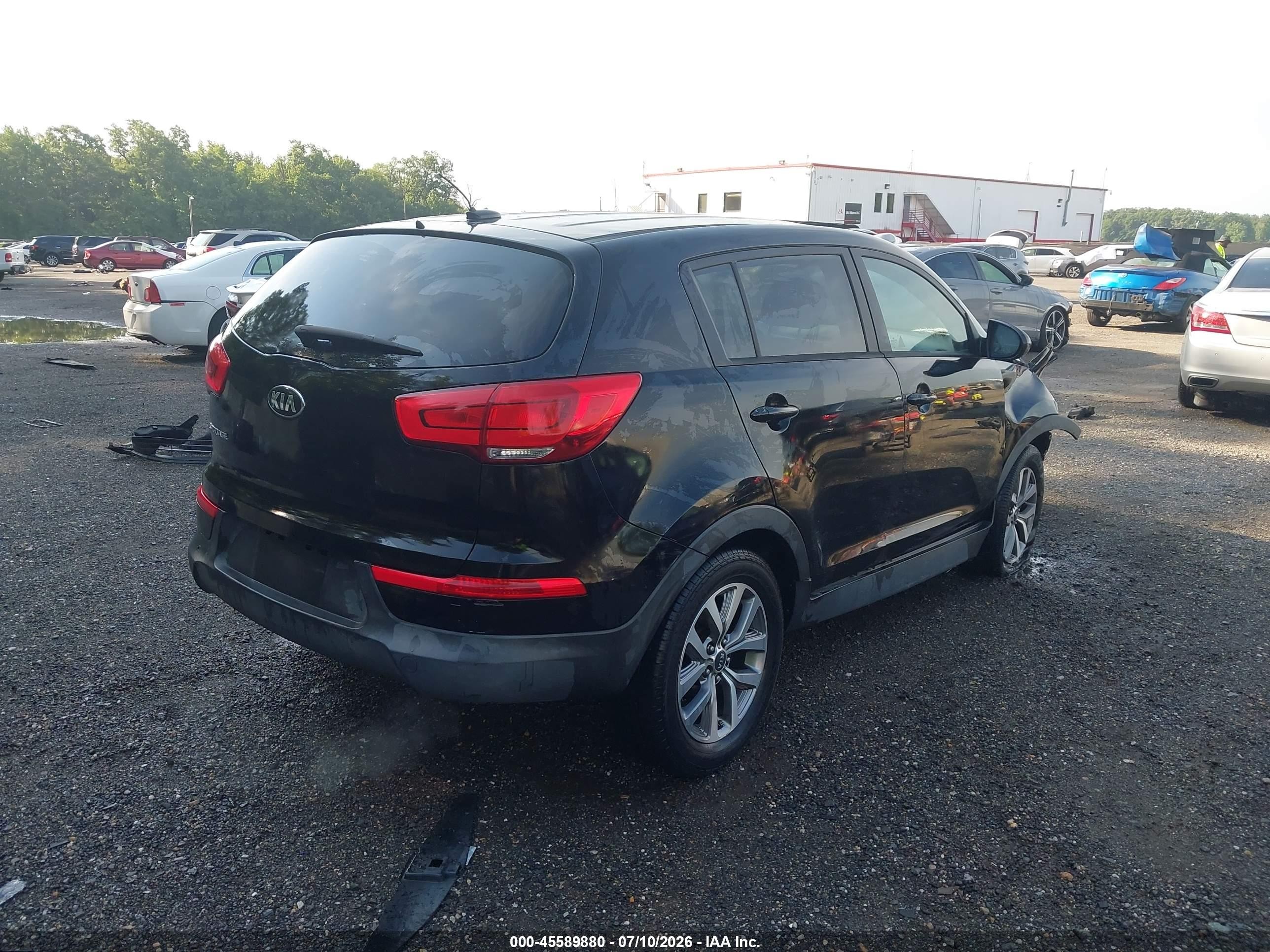 2015 Kia Sportage Lx Black vin: KNDPB3AC0F7711328