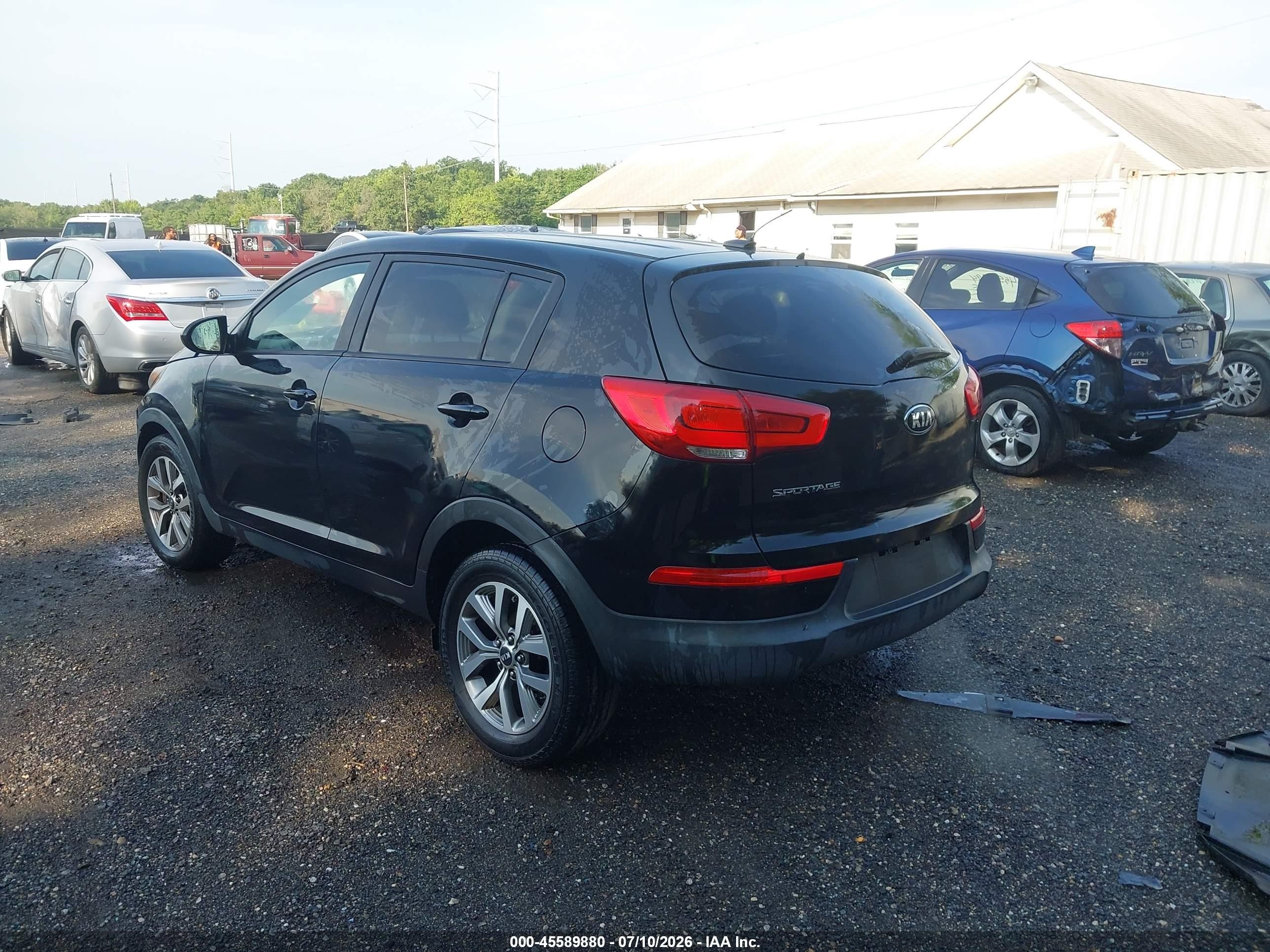 2015 Kia Sportage Lx Black vin: KNDPB3AC0F7711328
