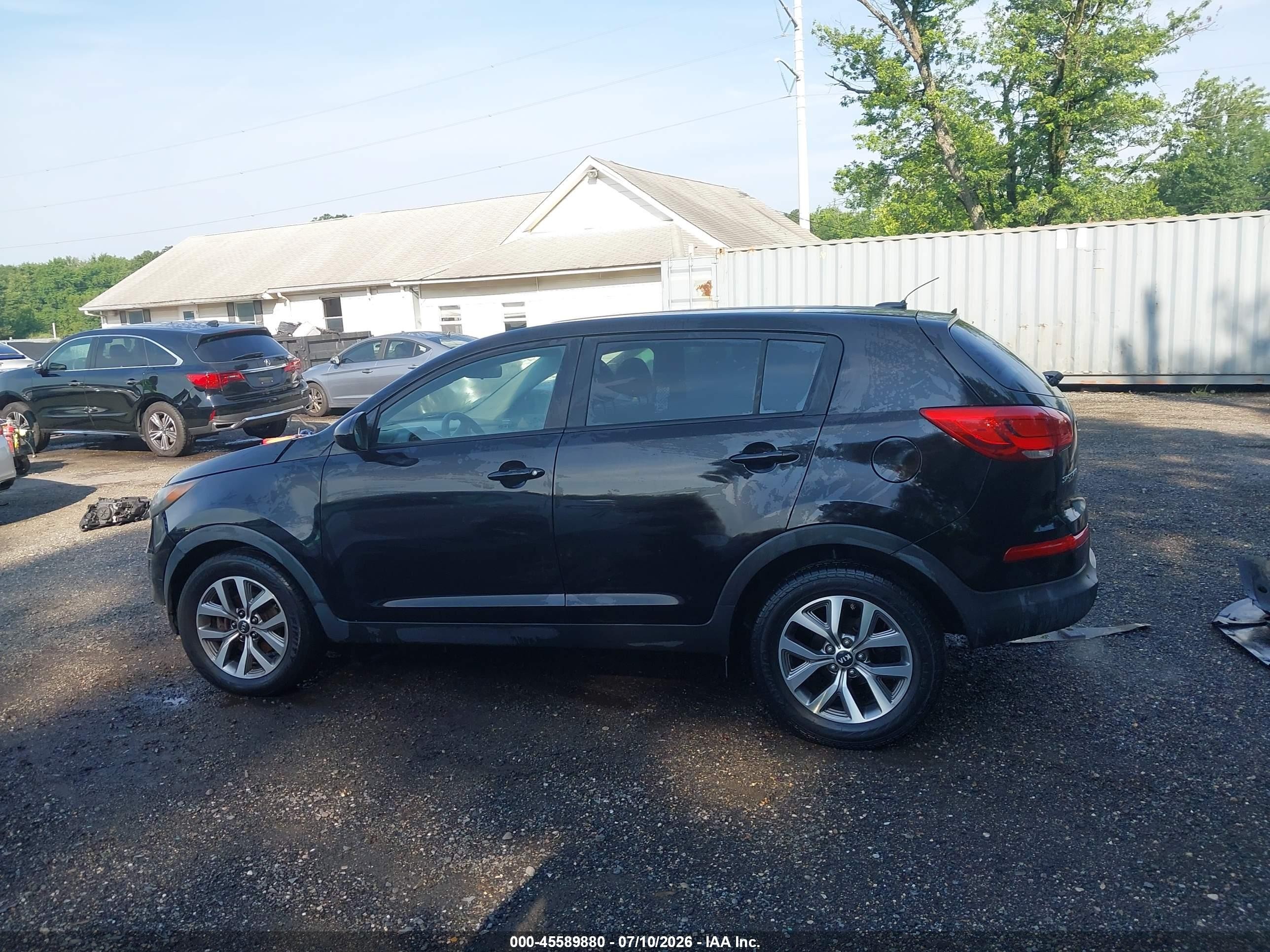 2015 Kia Sportage Lx Black vin: KNDPB3AC0F7711328