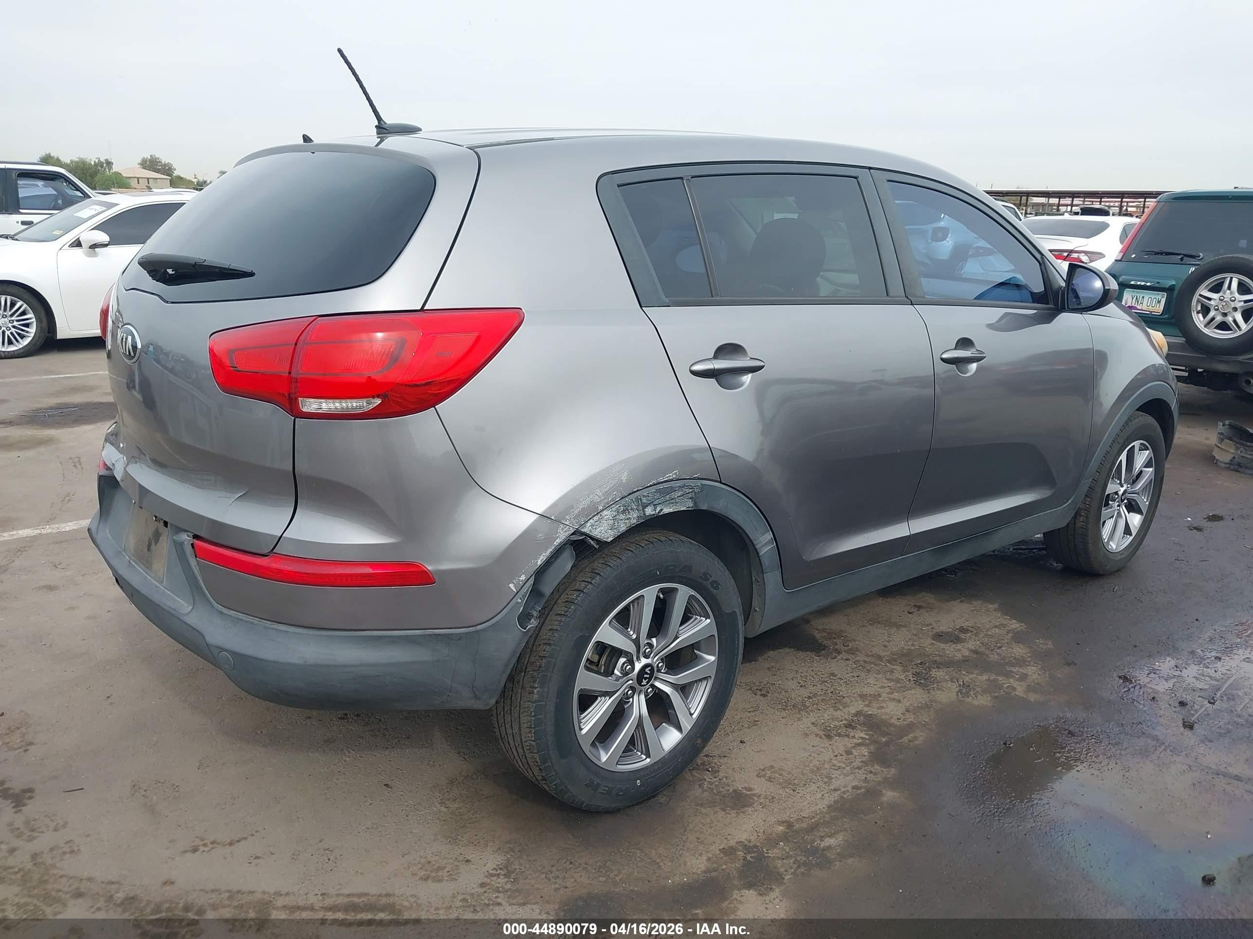 2016 Kia Sportage Lx Gray vin: KNDPB3AC0G7872585