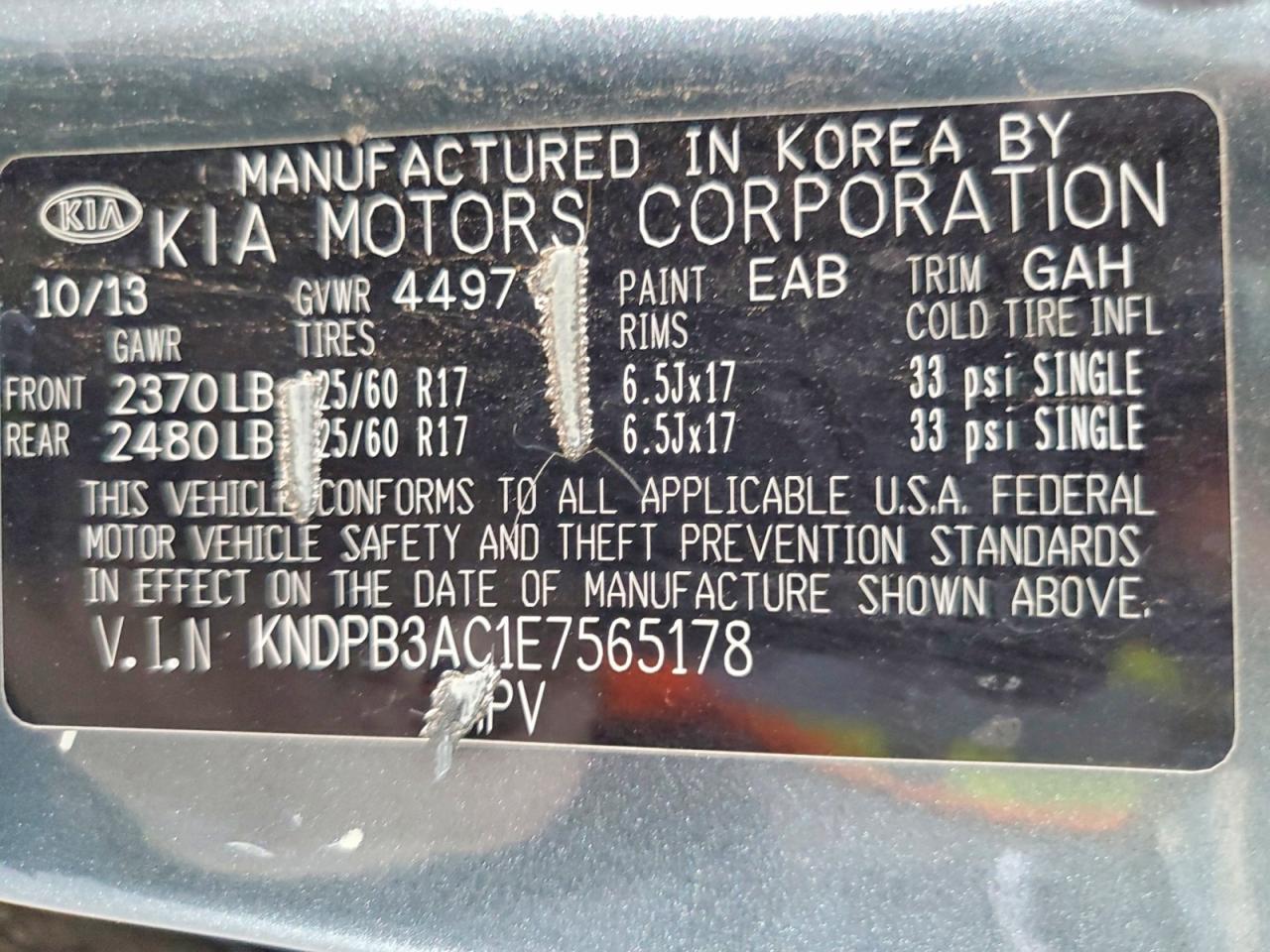 2014 Kia Sportage Lx Gray vin: KNDPB3AC1E7565178