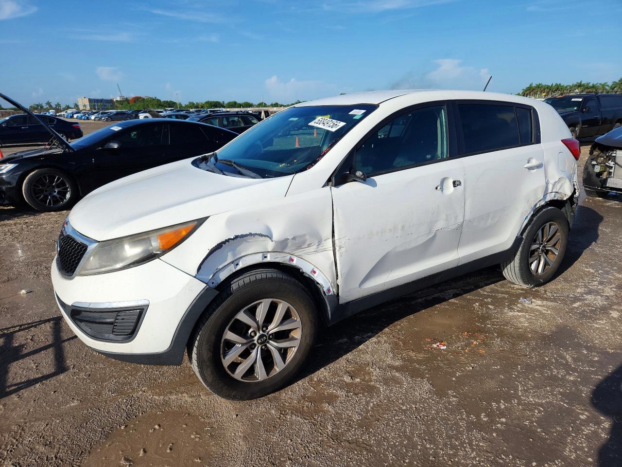 2015 Kia Sportage Lx White vin: KNDPB3AC1F7759372