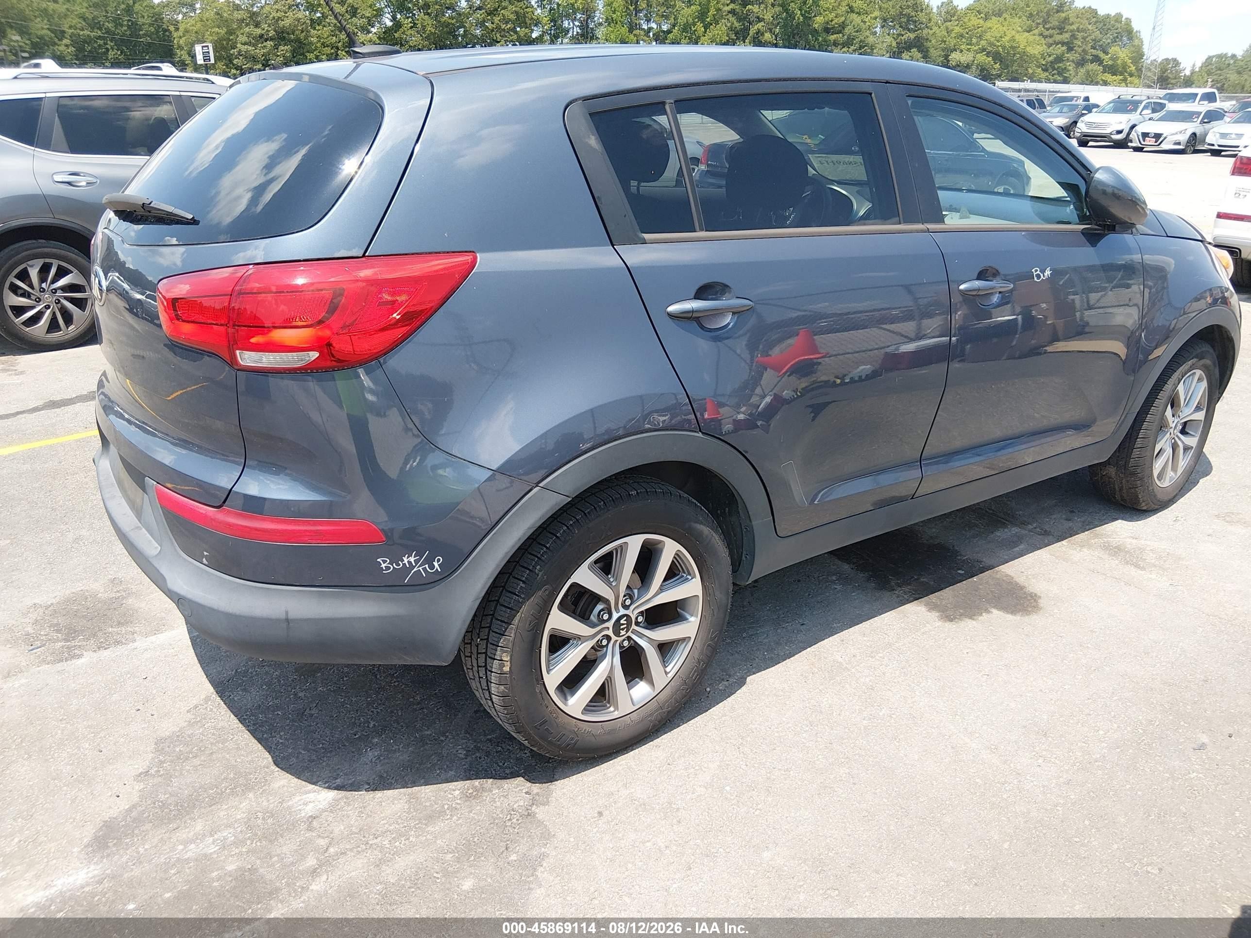 2015 Kia Sportage Lx Blue vin: KNDPB3AC1F7759663