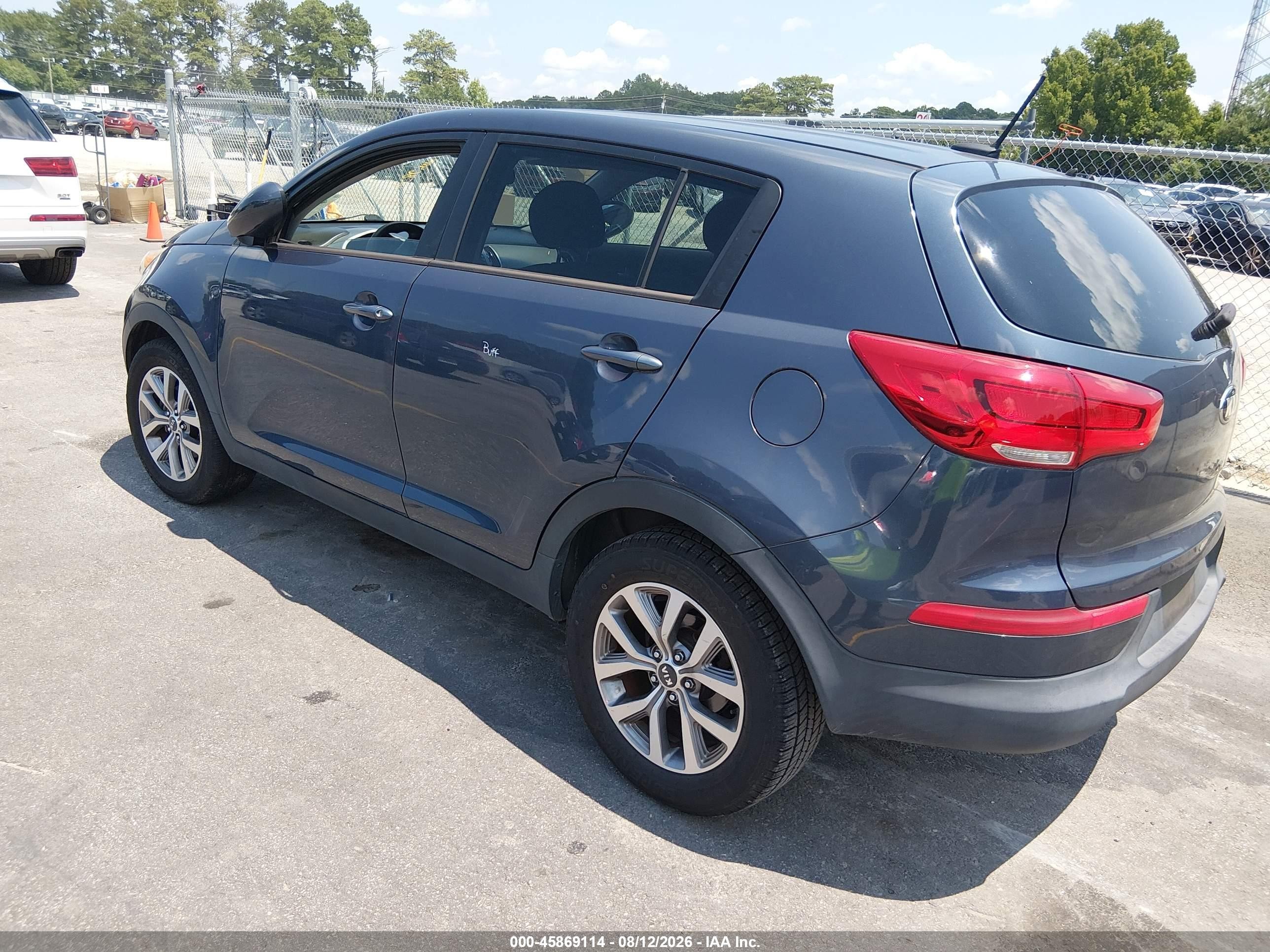 2015 Kia Sportage Lx Blue vin: KNDPB3AC1F7759663