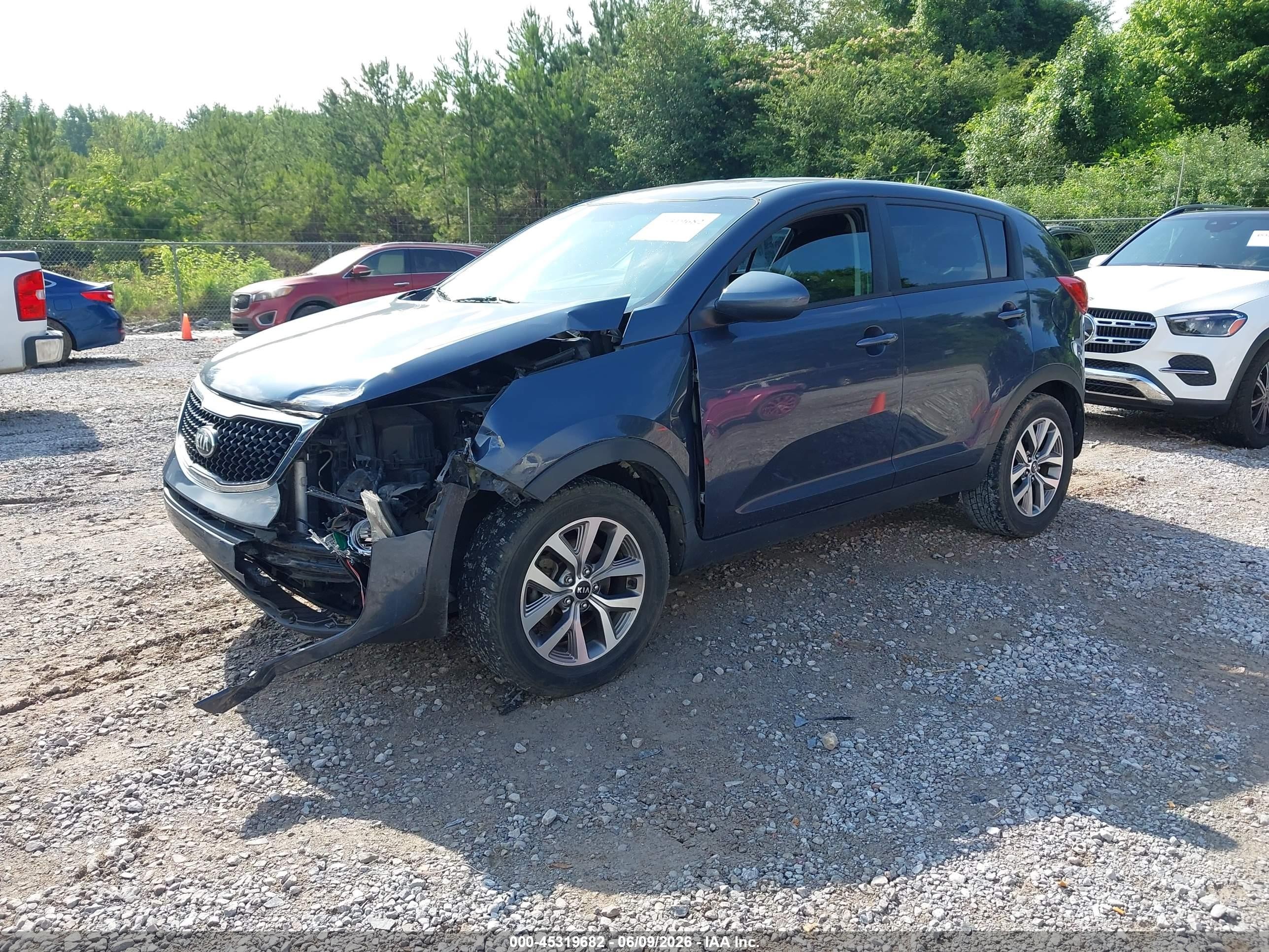 2014 Kia Sportage Lx Blue vin: KNDPB3AC2E7556571