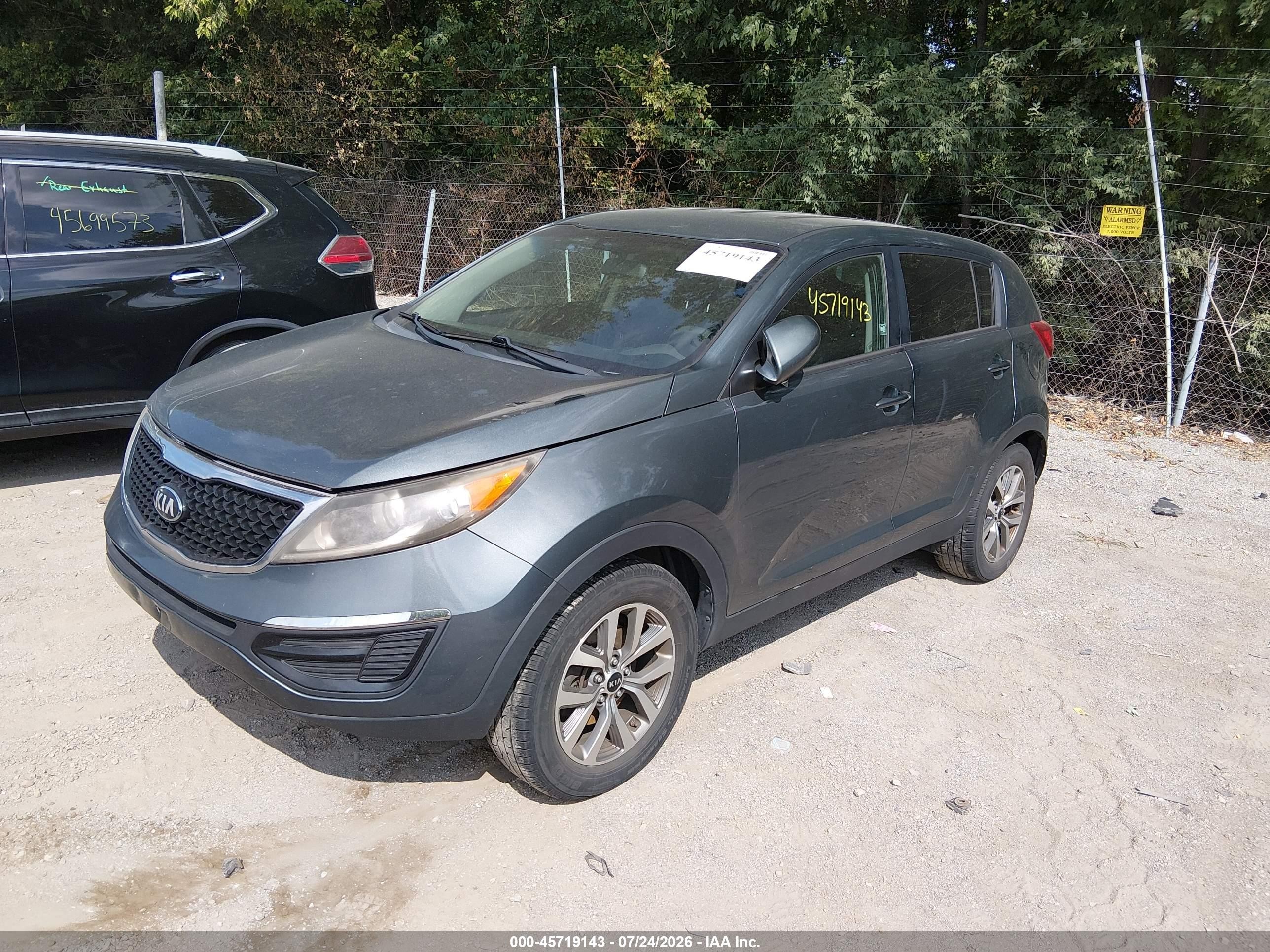 2014 Kia Sportage Lx Gray vin: KNDPB3AC2E7561771