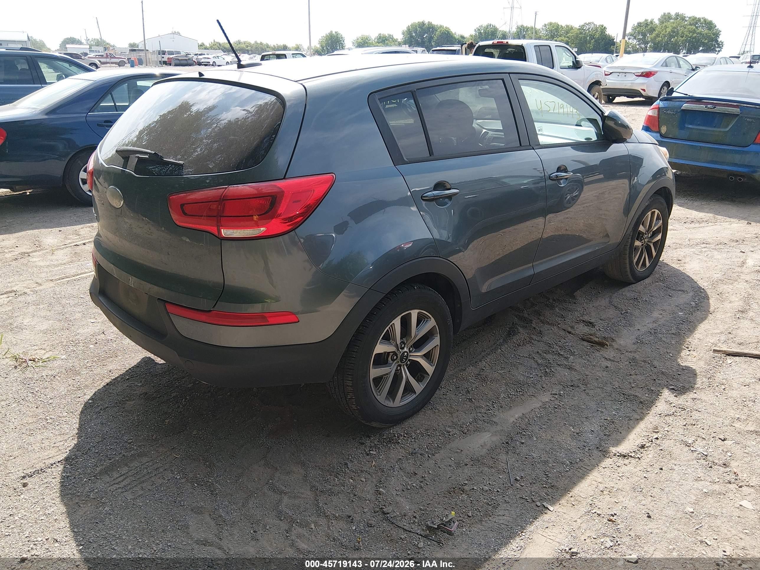 2014 Kia Sportage Lx Gray vin: KNDPB3AC2E7561771