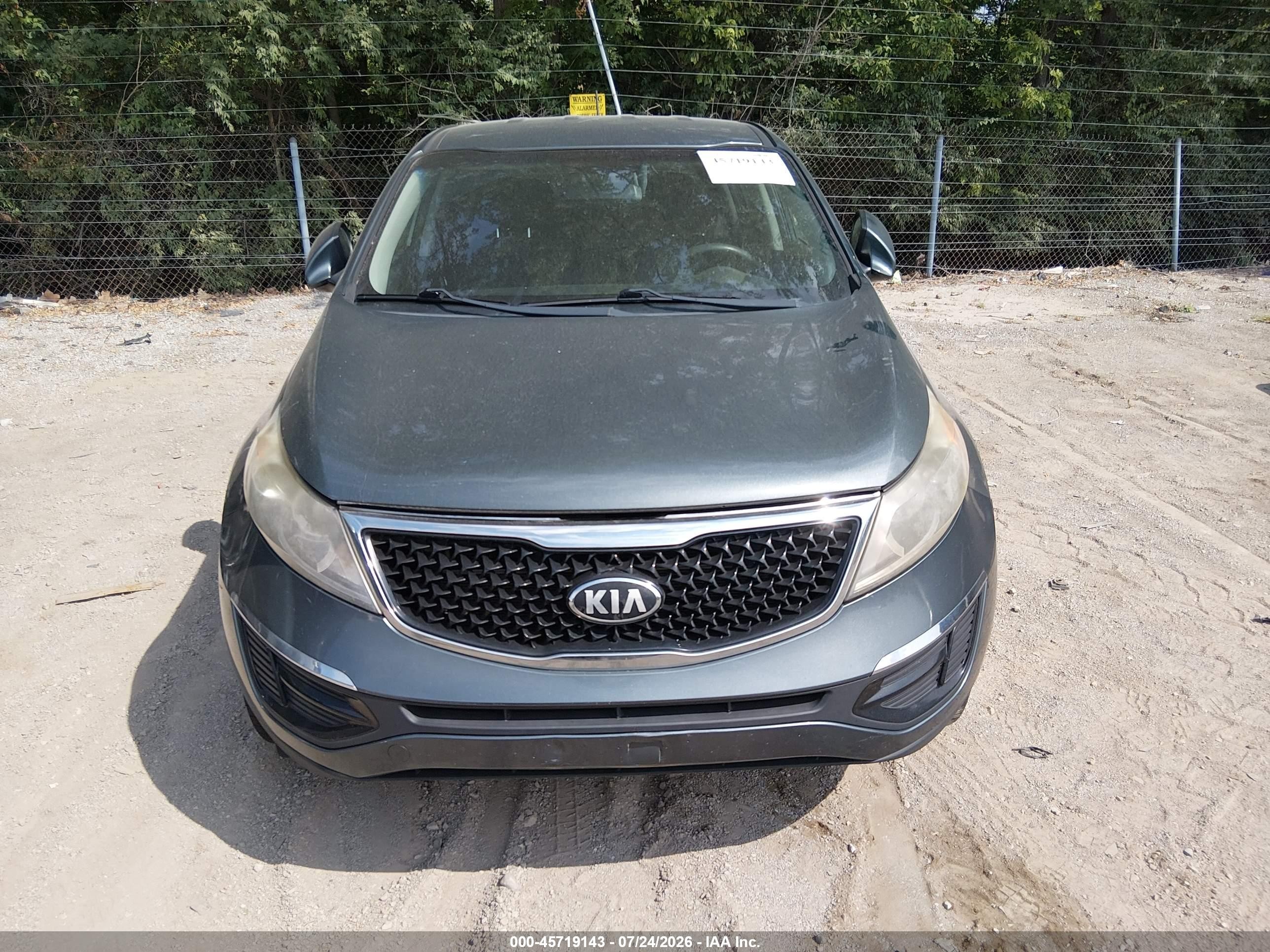 2014 Kia Sportage Lx Gray vin: KNDPB3AC2E7561771
