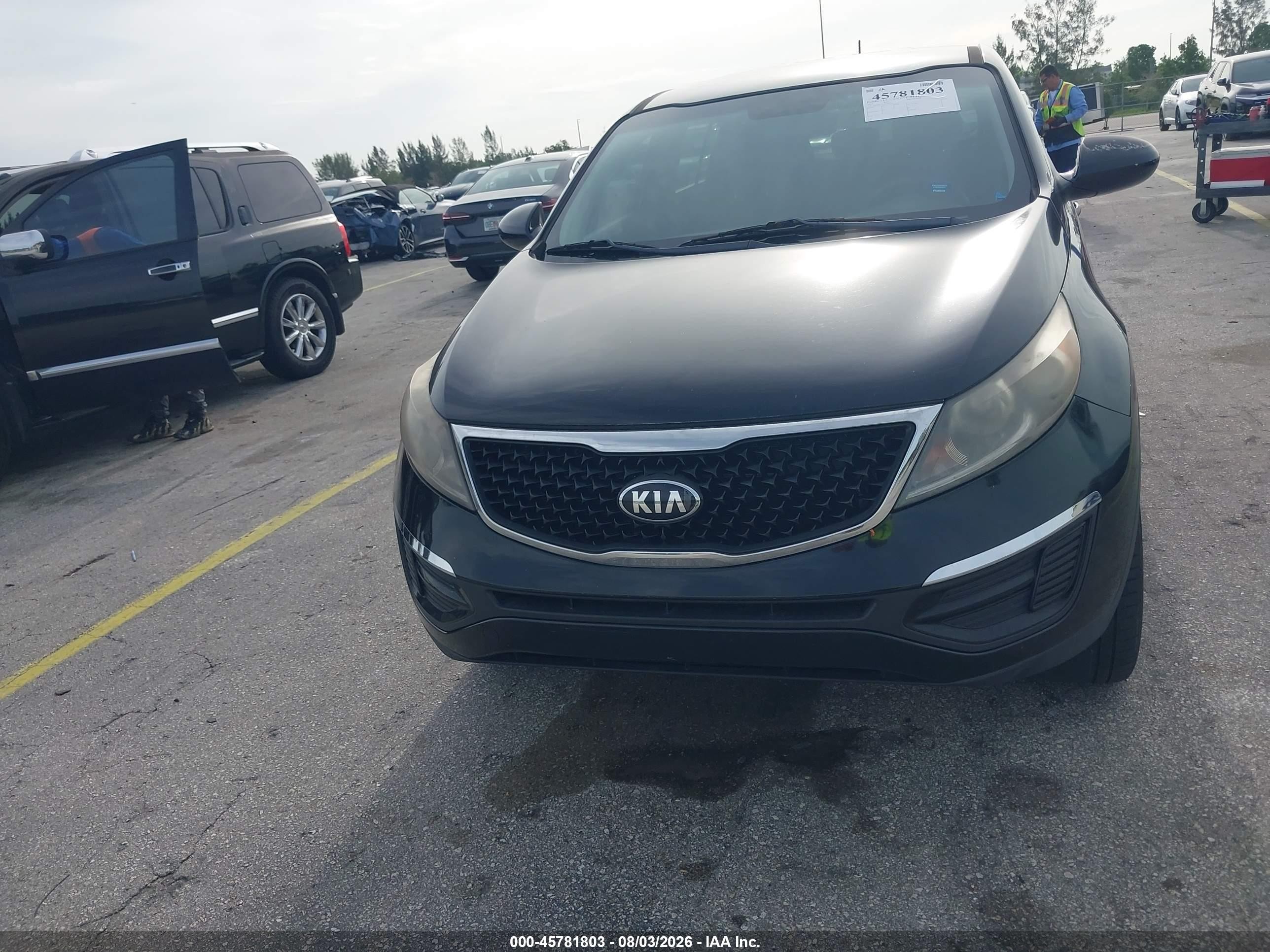 2014 Kia Sportage Lx Black vin: KNDPB3AC2E7647727