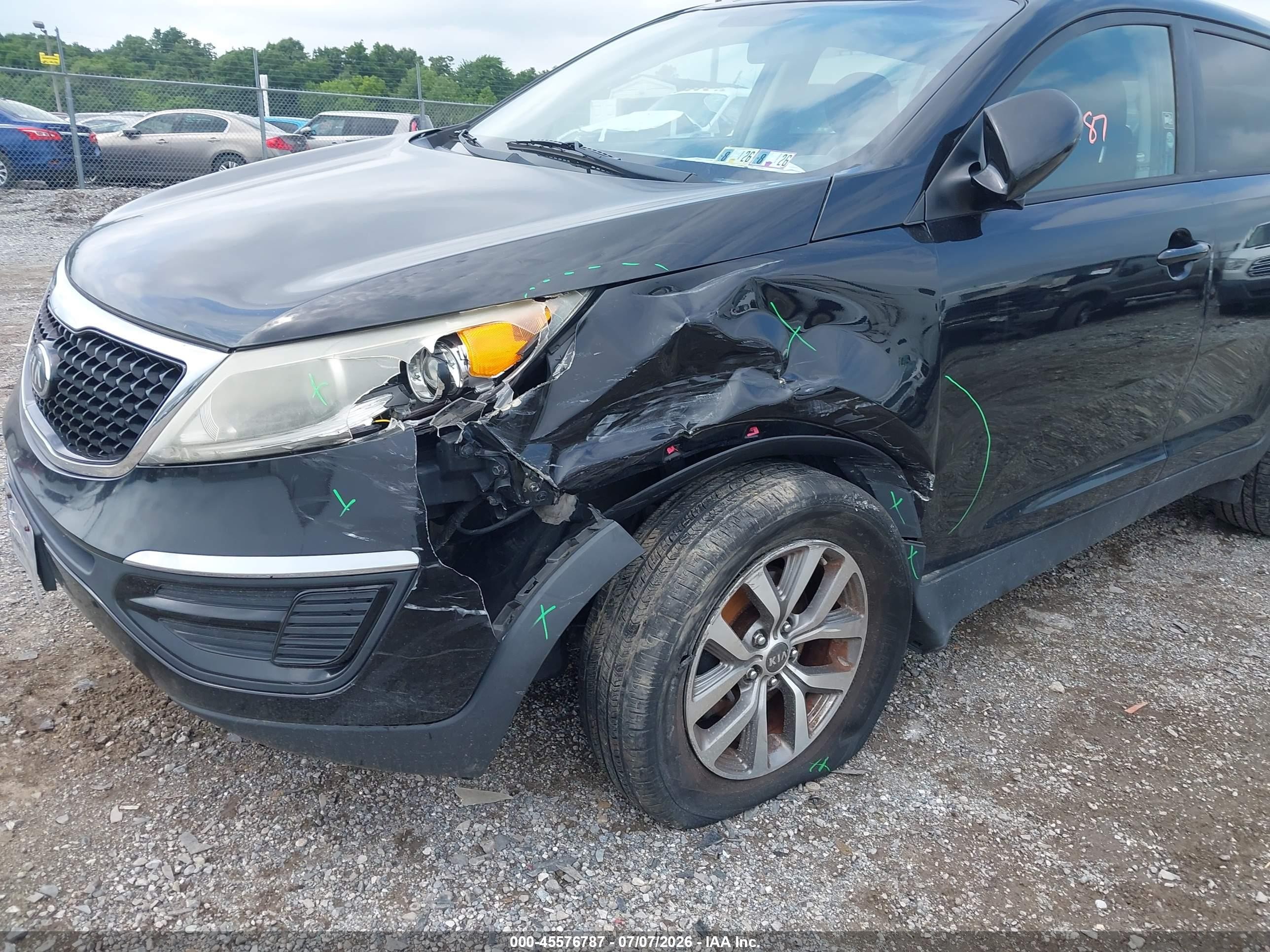2014 Kia Sportage Lx Black vin: KNDPB3AC2E7662325