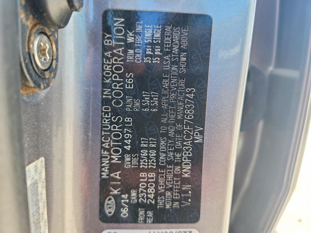 2015 Kia Sportage Lx Gray vin: KNDPB3AC2F7683743