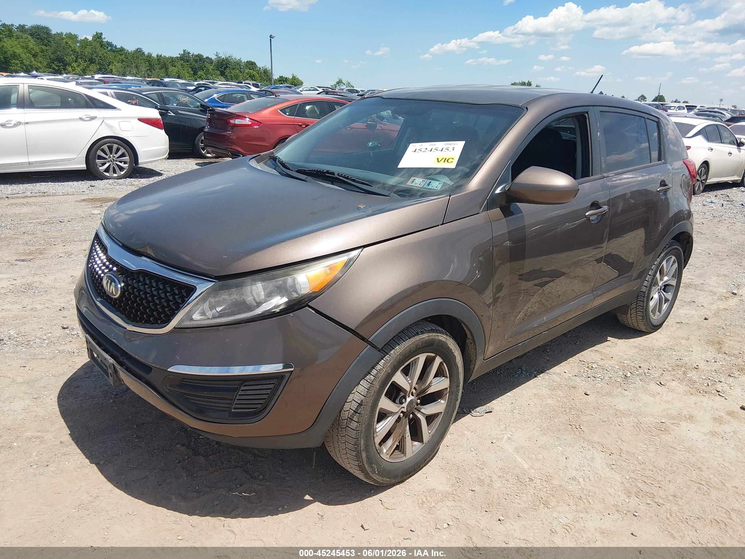 2015 Kia Sportage Lx Brown vin: KNDPB3AC2F7759915