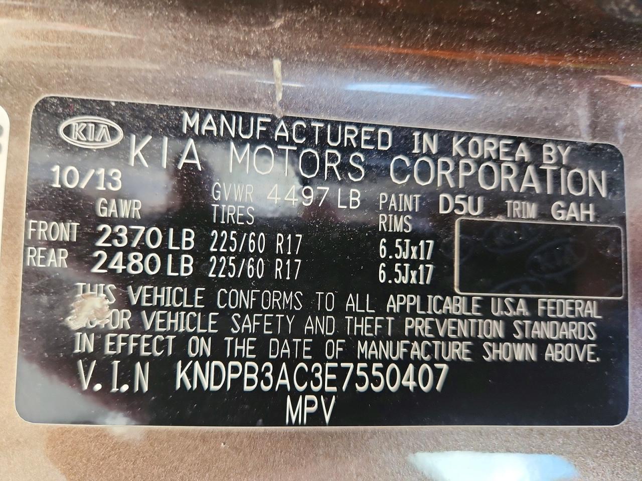 2014 Kia Sportage Lx Brown vin: KNDPB3AC3E7550407