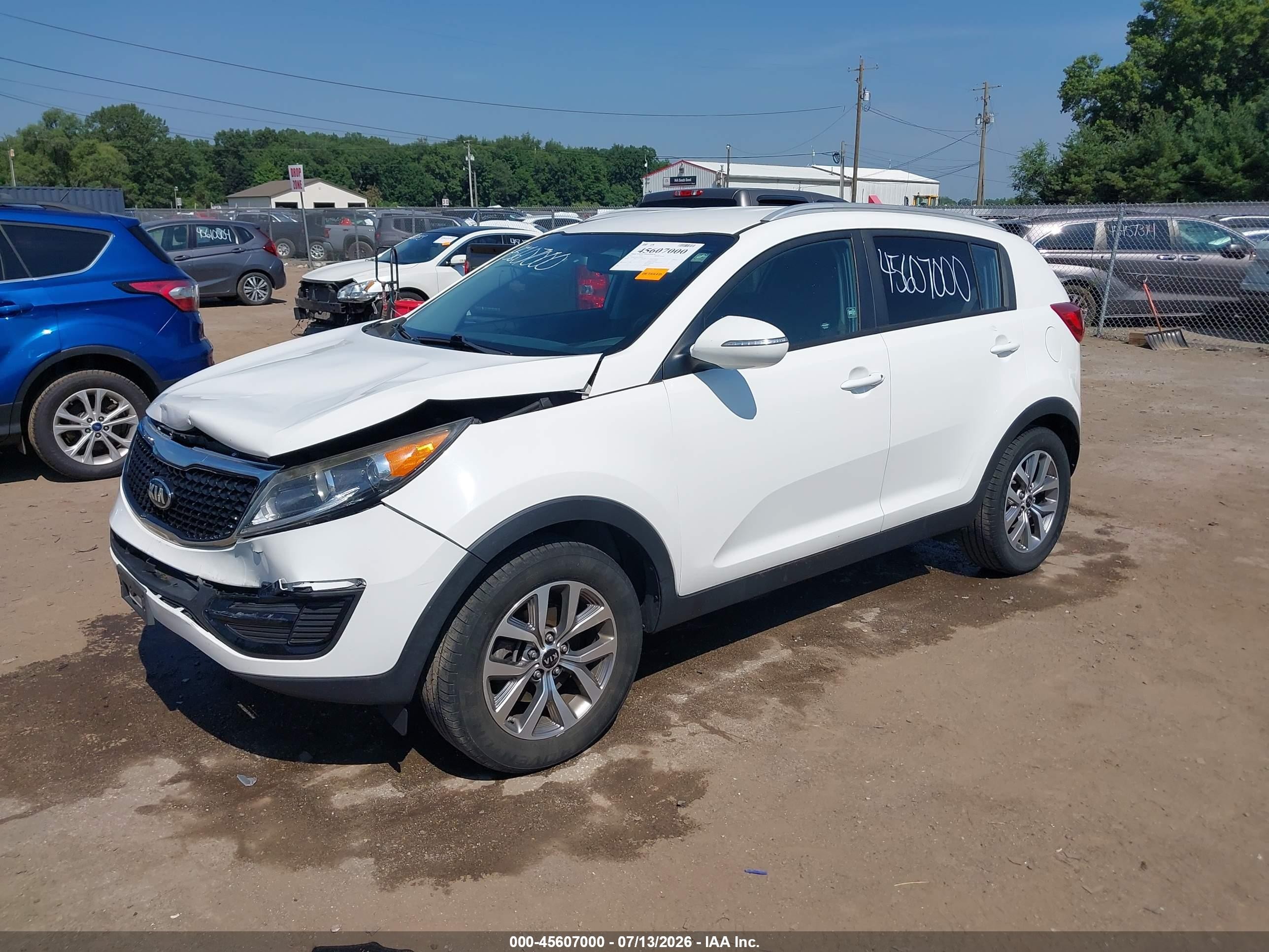 2015 Kia Sportage Lx White vin: KNDPB3AC3F7735610