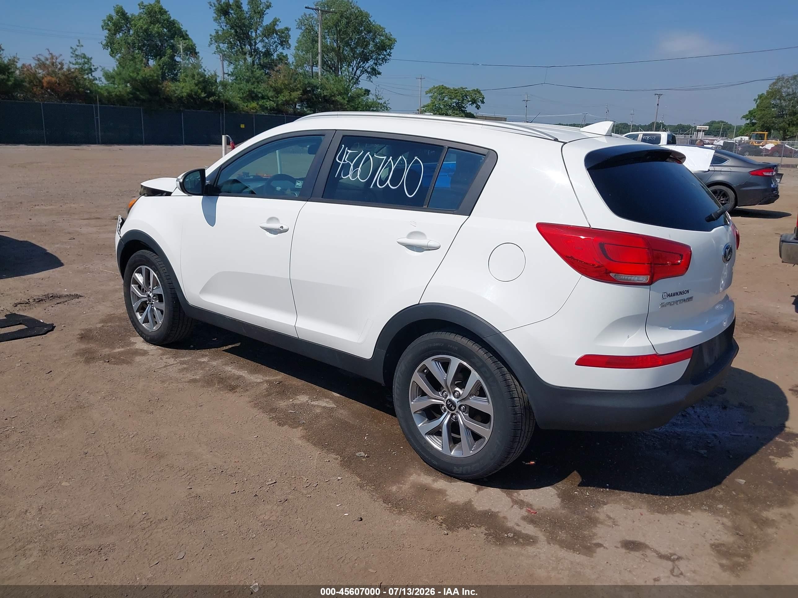 2015 Kia Sportage Lx White vin: KNDPB3AC3F7735610