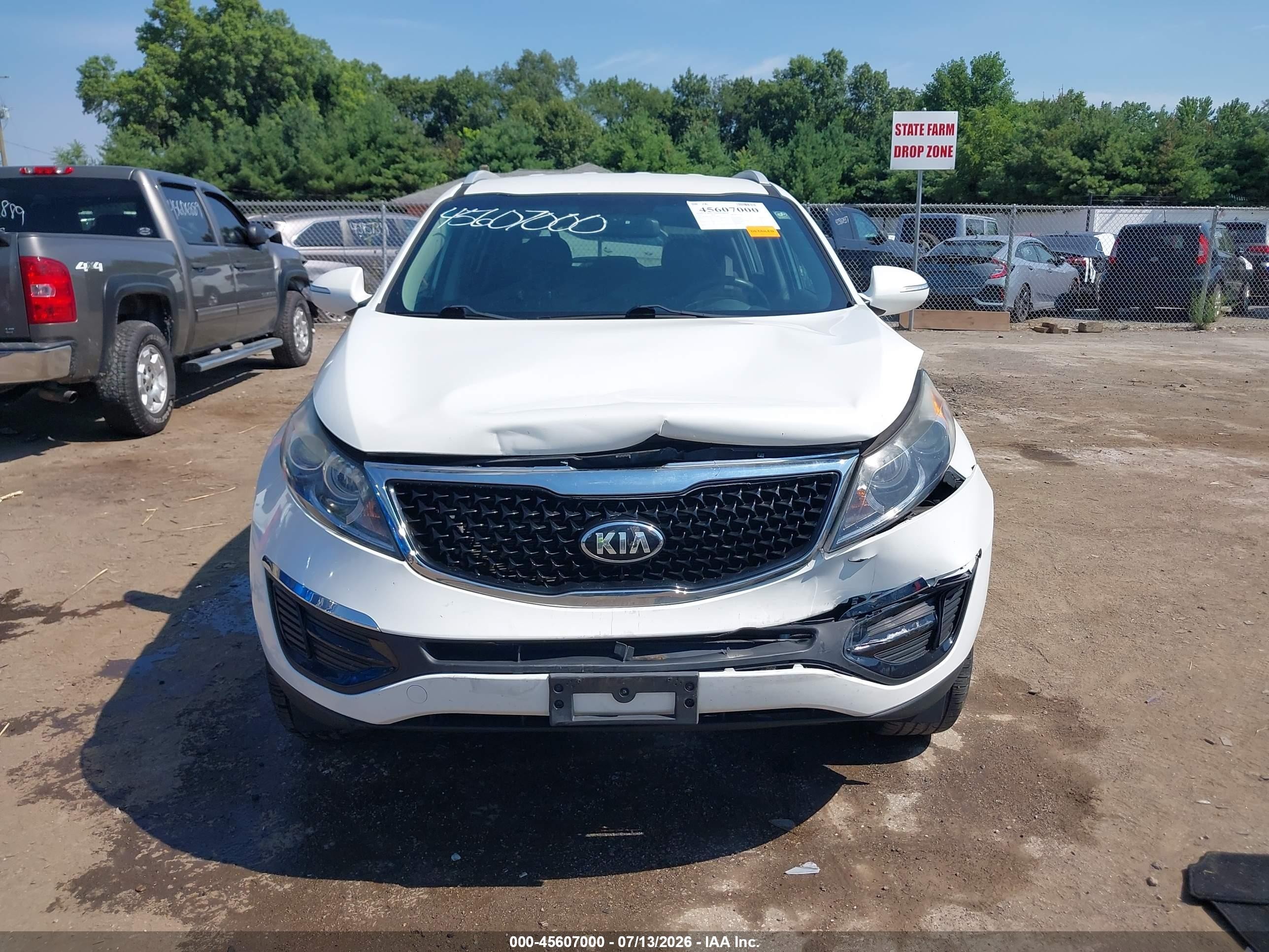 2015 Kia Sportage Lx White vin: KNDPB3AC3F7735610