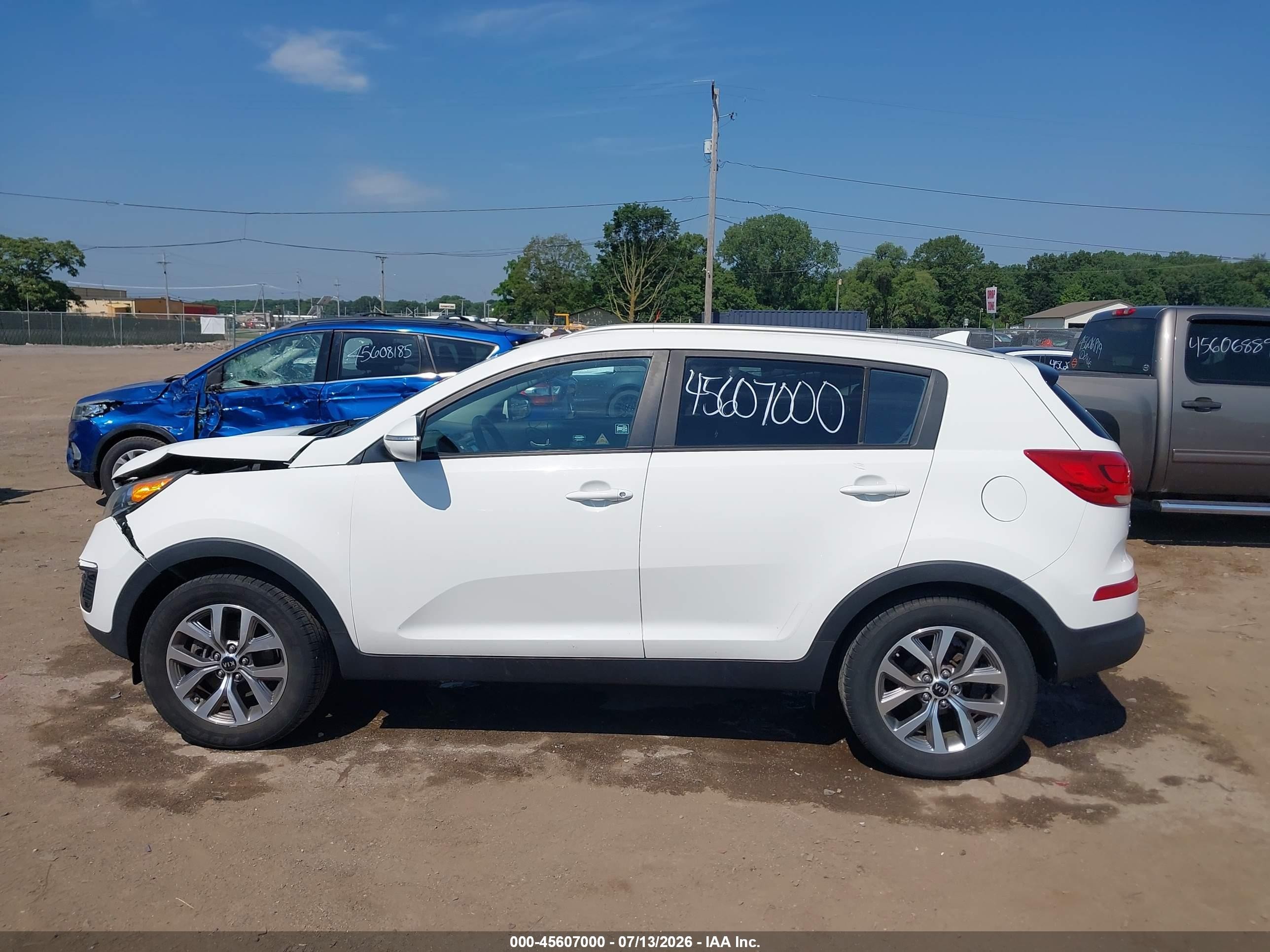 2015 Kia Sportage Lx White vin: KNDPB3AC3F7735610