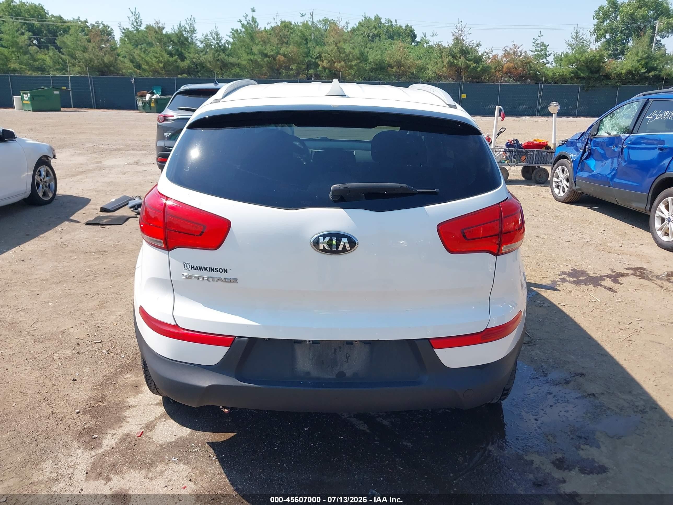 2015 Kia Sportage Lx White vin: KNDPB3AC3F7735610