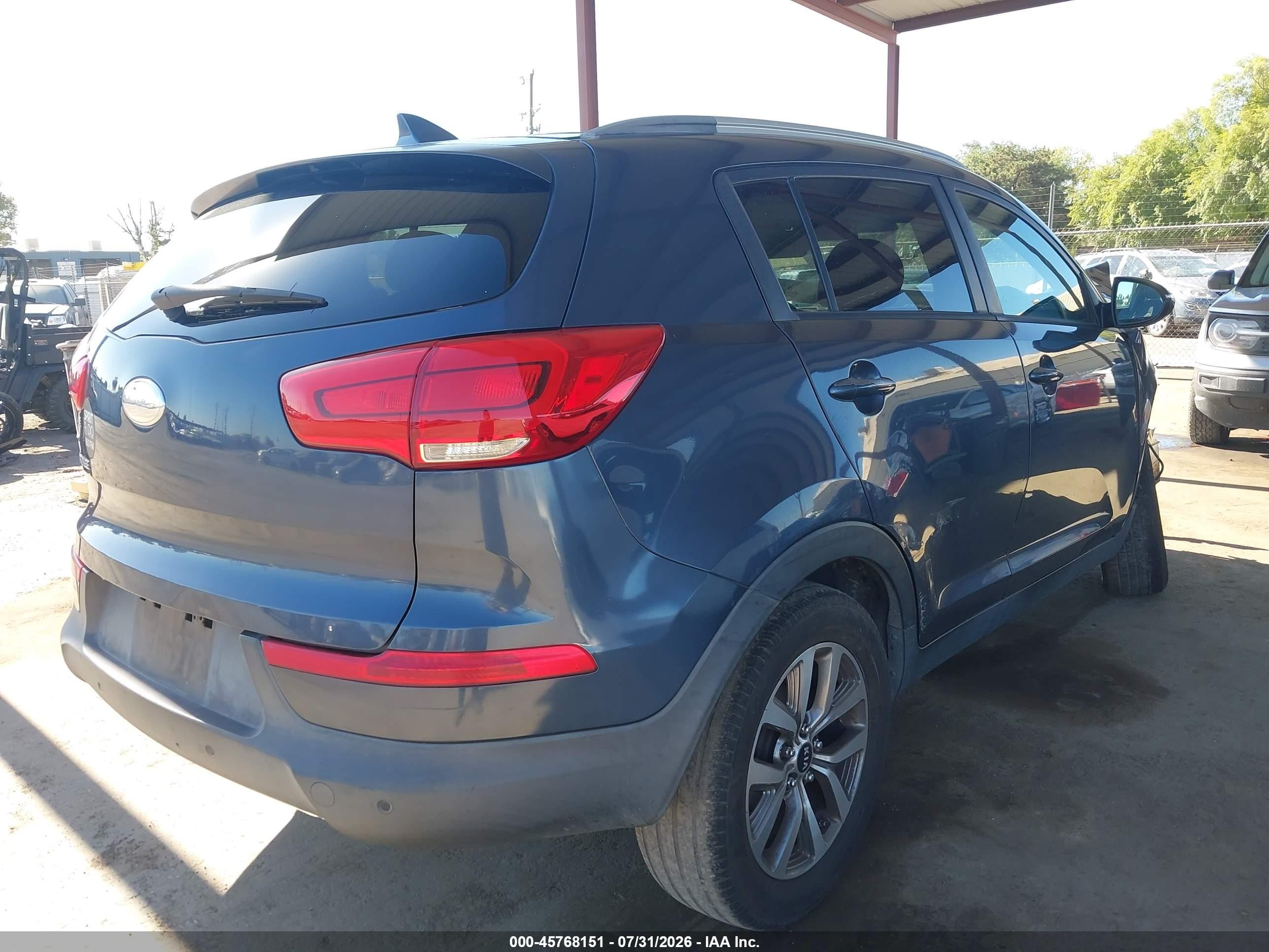 2014 Kia Sportage Lx Blue vin: KNDPB3AC4E7564087