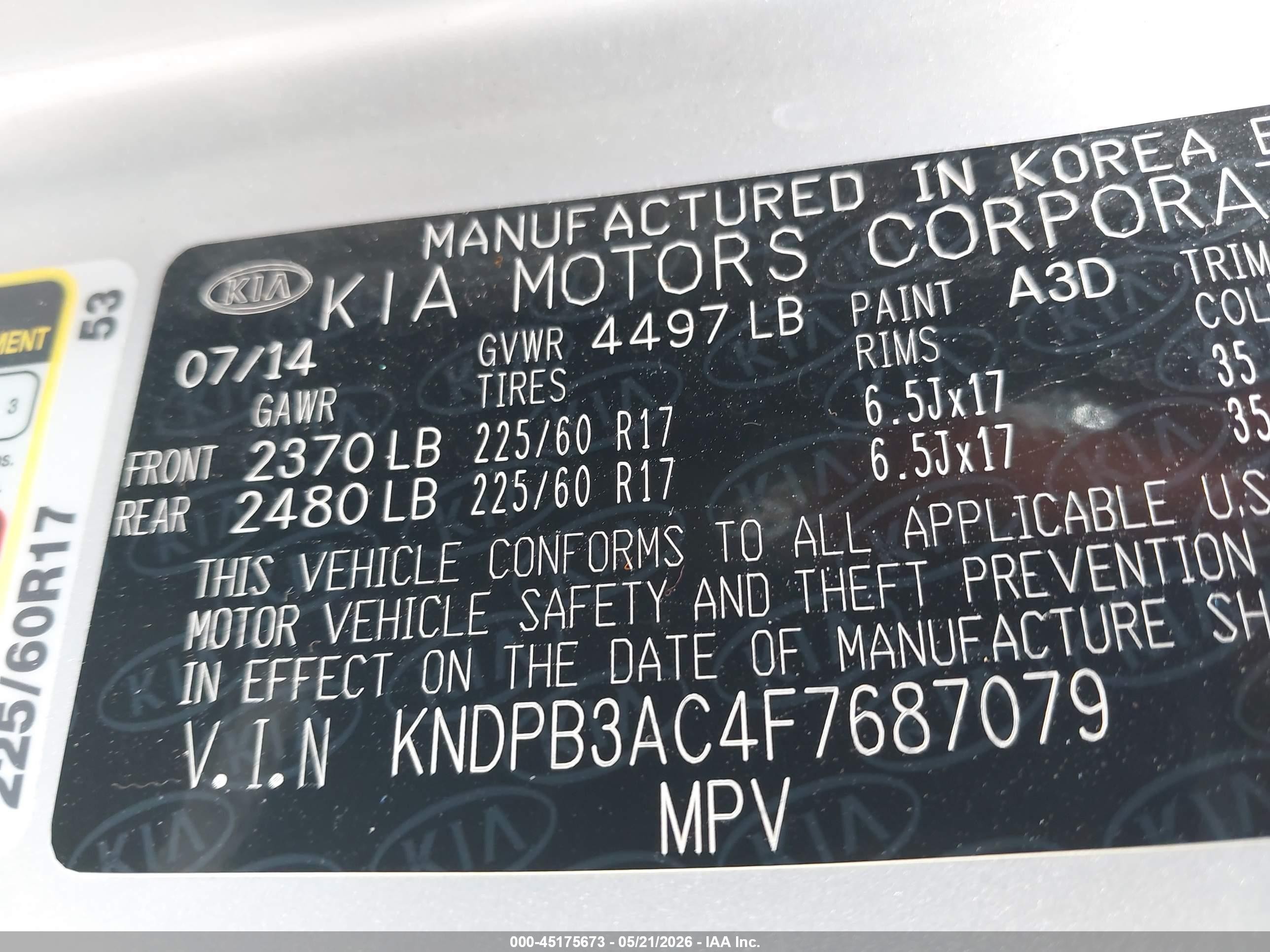 2015 Kia Sportage Lx Silver vin: KNDPB3AC4F7687079