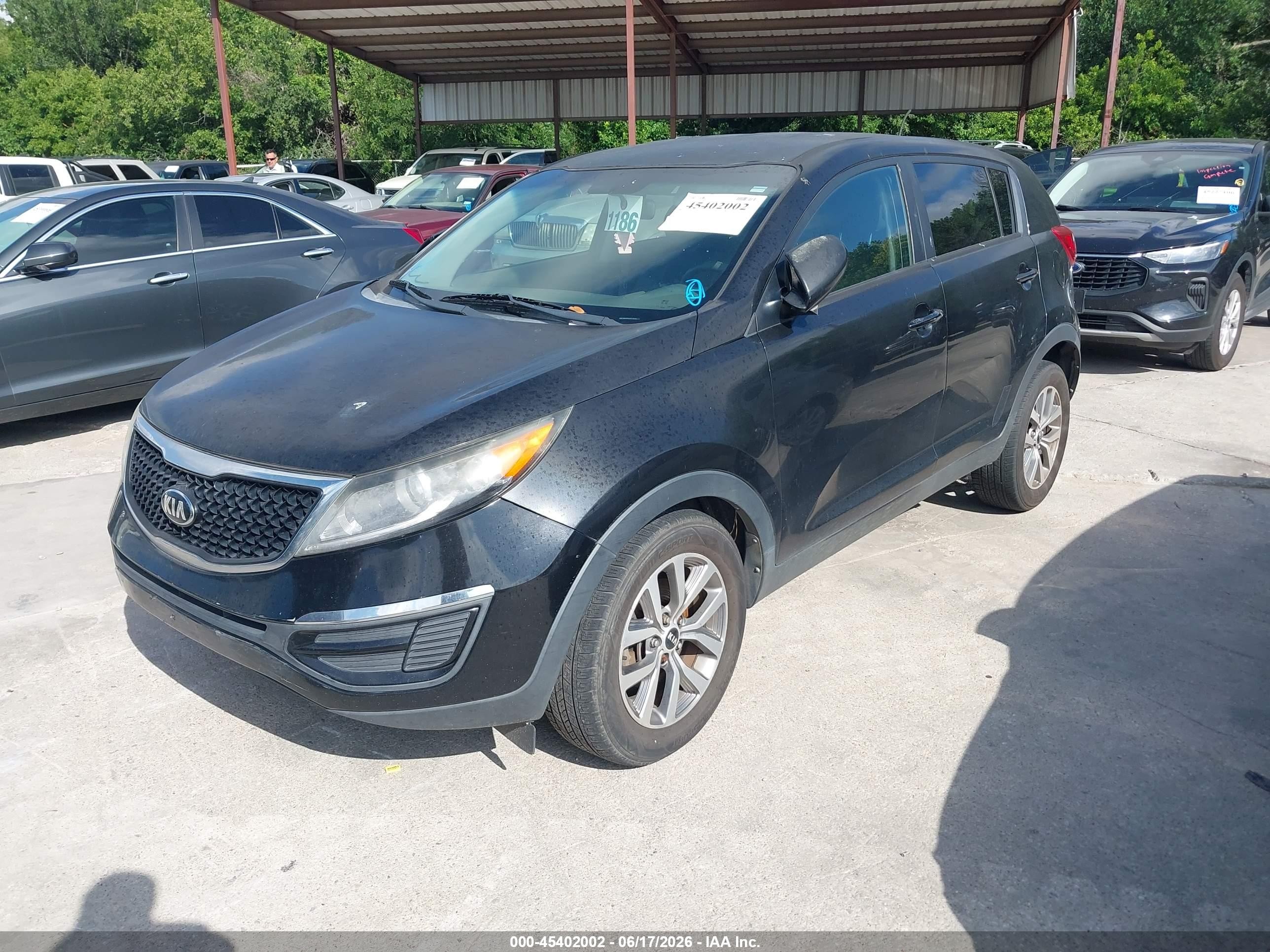 2015 Kia Sportage Lx Black vin: KNDPB3AC4F7736281